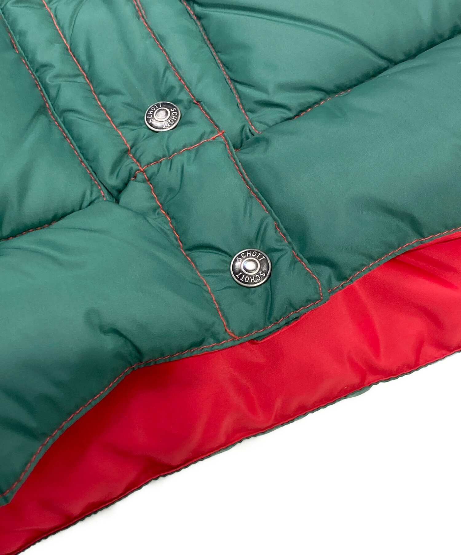 中古・古着通販】Schott (ショット) ダウンベスト グリーン サイズ: XS