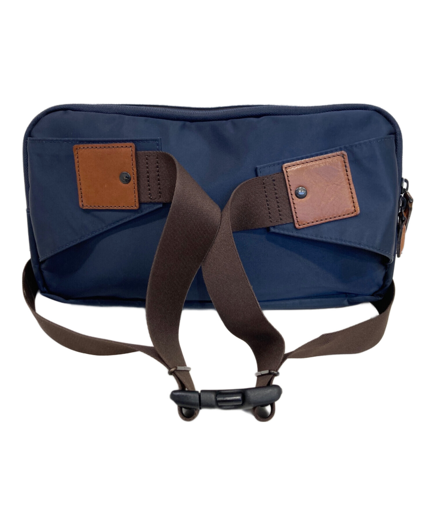 ✨良品✨ ポーター ウエストポーチ 小物入れ プラン ロゴタグ ネイビー 紺色 中古・古着通販】PORTER (ポーター) VOICE ウエストポーチ ネイビー