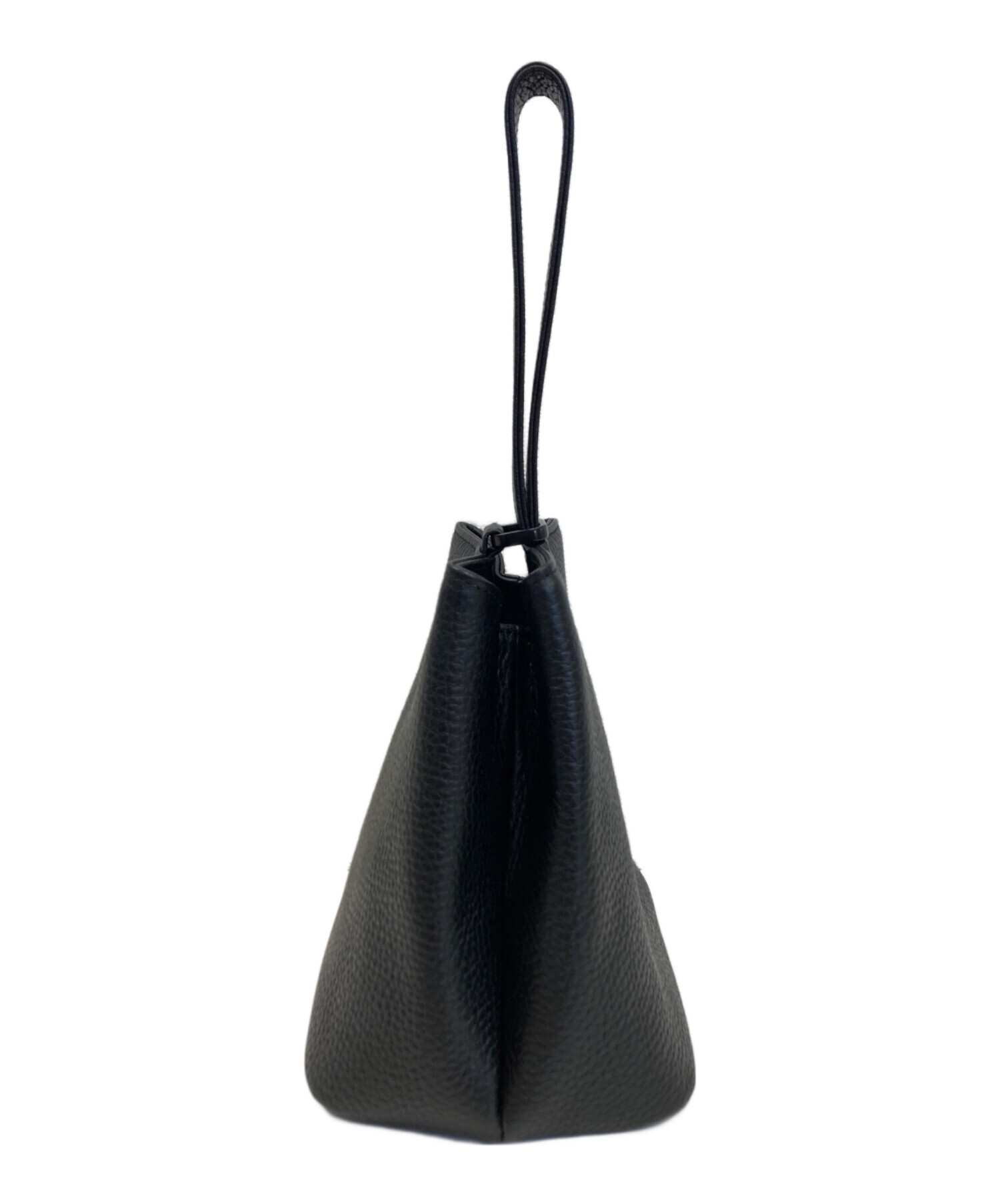 中古・古着通販】hushtug (ハッシュタグ) 巾着レザーハンドバッグ