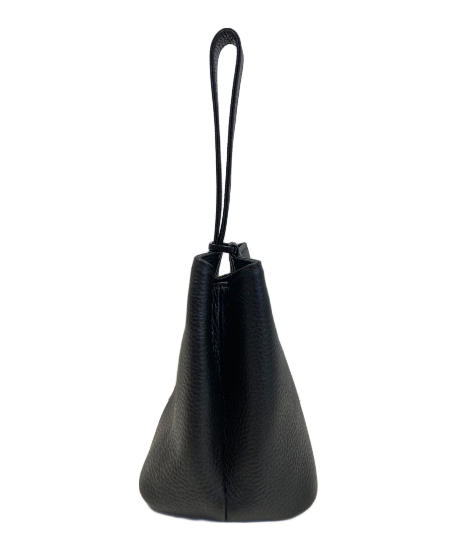 中古・古着通販】hushtug (ハッシュタグ) 巾着レザーハンドバッグ