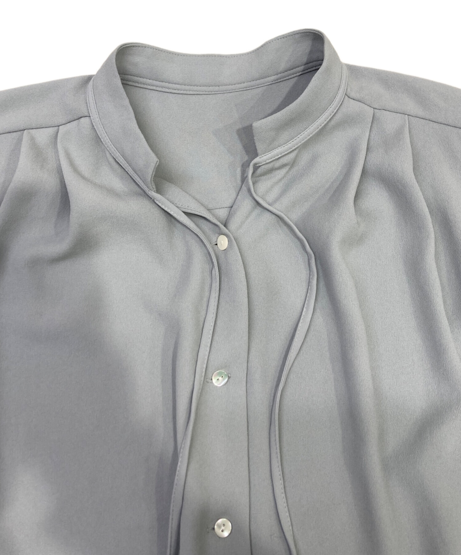 中古・古着通販】SOEJU (ソージュ) ジョーゼットリボンブラウス ブルー