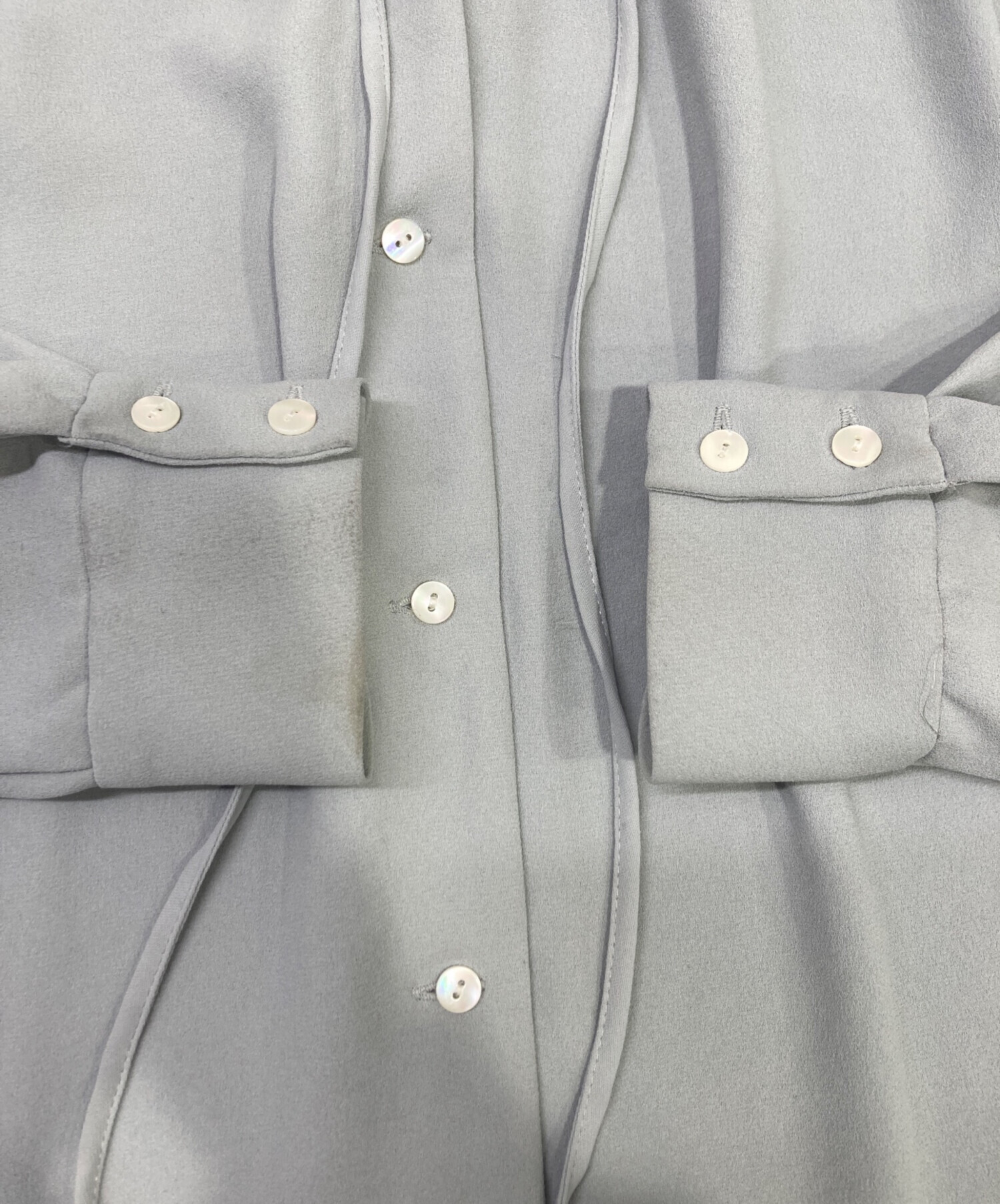 中古・古着通販】SOEJU (ソージュ) ジョーゼットリボンブラウス ブルー