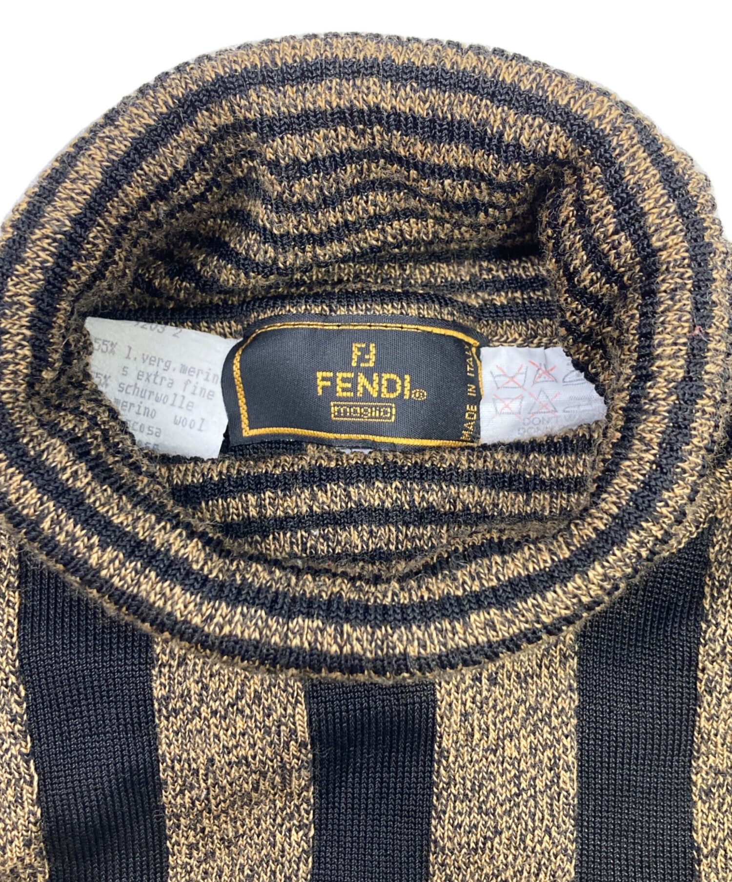 中古・古着通販】FENDI (フェンディ) タートルネックニット ブラック