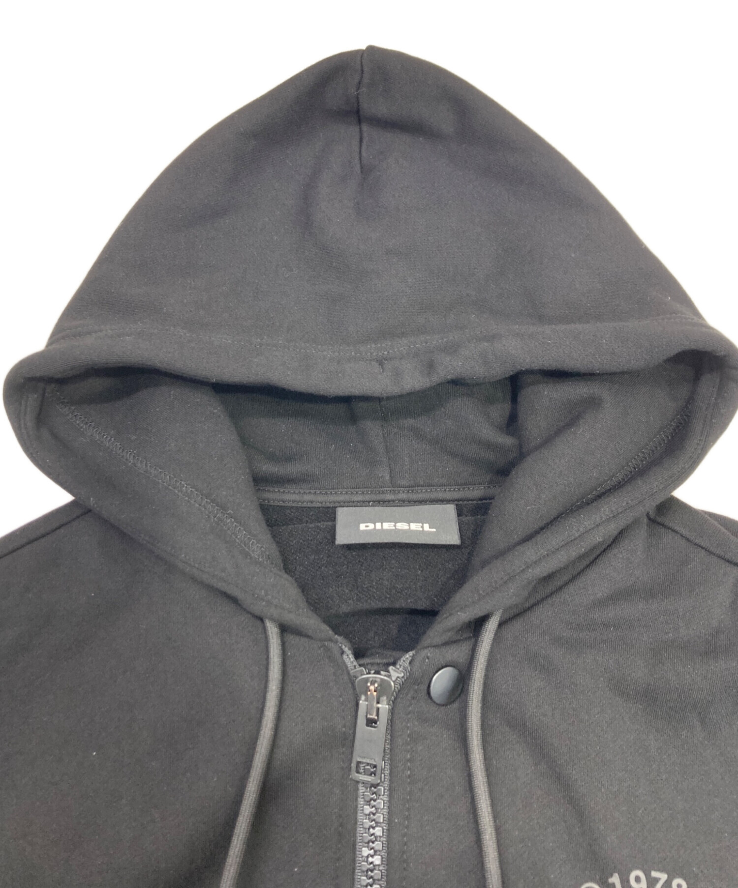 中古・古着通販】DIESEL (ディーゼル) ロングジップパーカー ブラック
