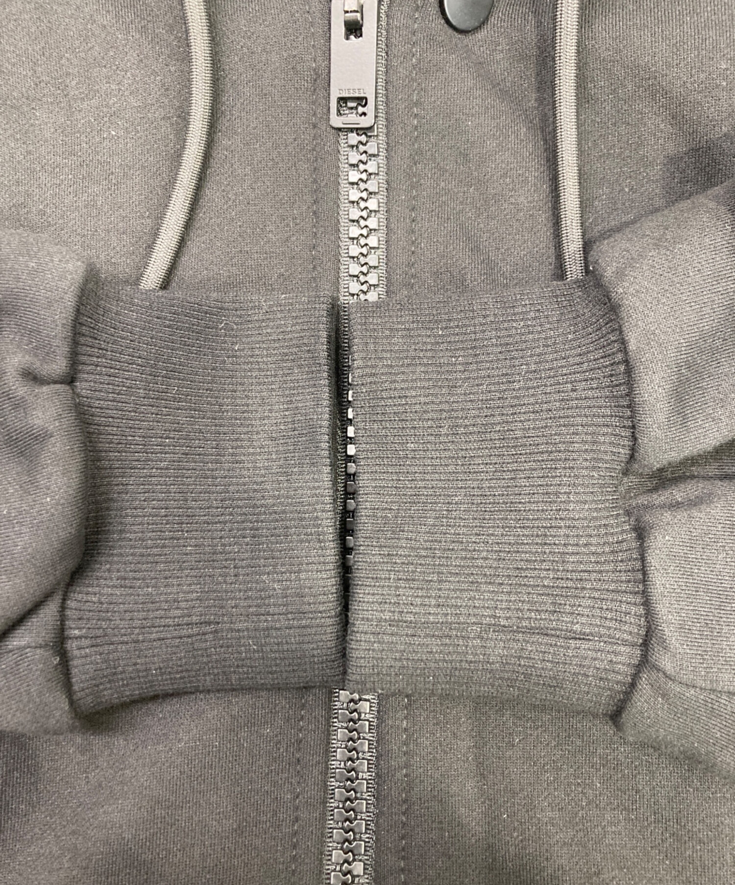 中古・古着通販】DIESEL (ディーゼル) ロングジップパーカー ブラック