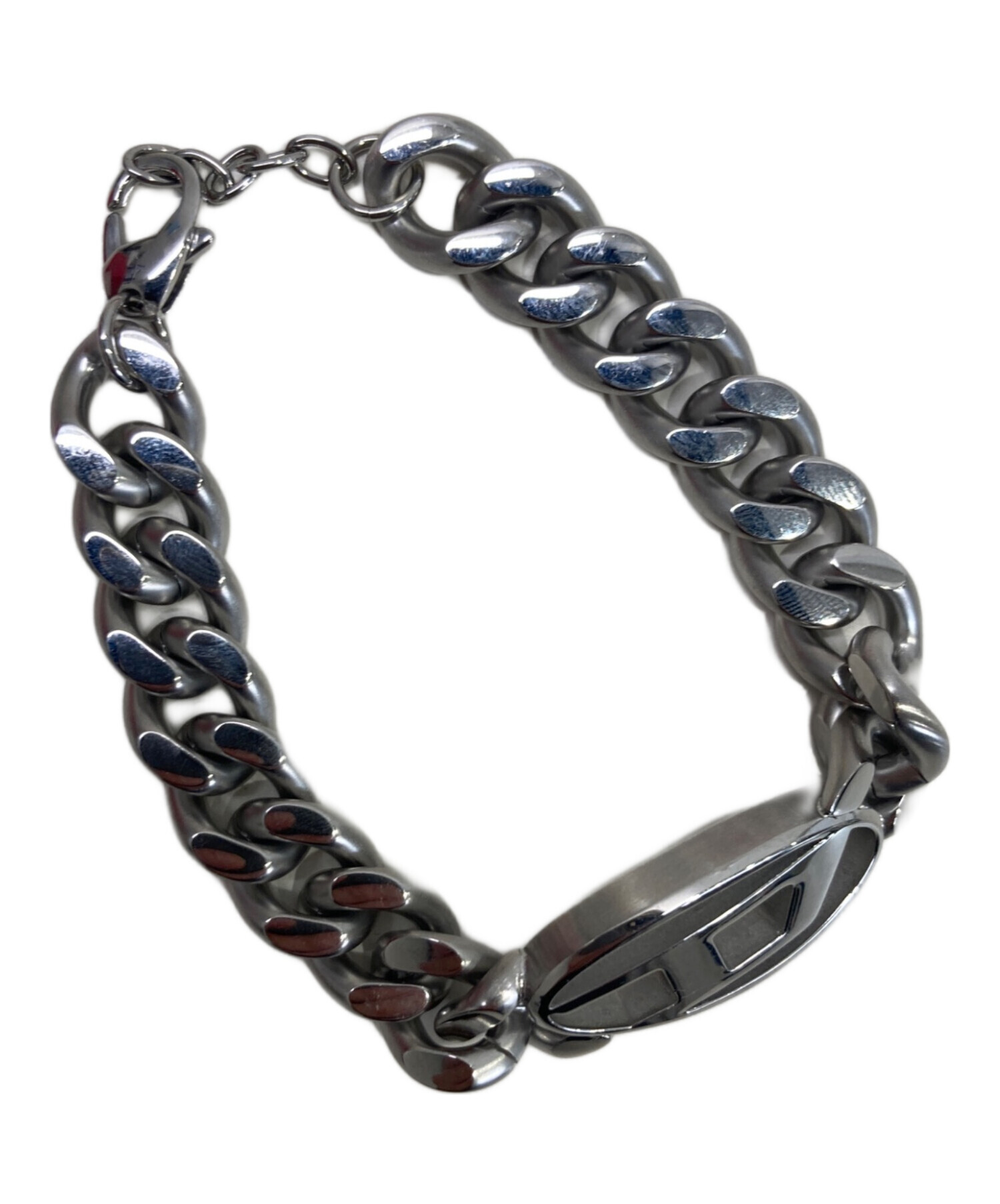 DIESEL ディーゼル　シルバーチェーンブレスレット（中古）　＊最終値下げ＊ 中古・古着通販】DIESEL (ディーゼル) オーバルロゴチェーン