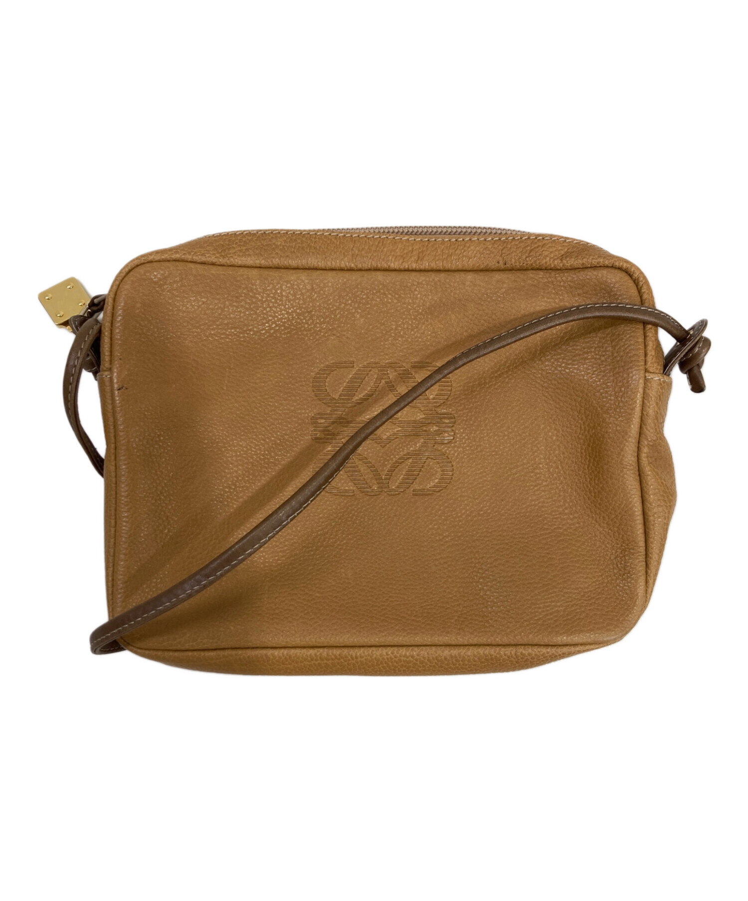 本物 ロエベ LOEWE アナグラム ショルダーバッグ ポシェット レザー ブラウン Anagram バッグ 中古 中古・古着通販】LOEWE (ロエベ) アナグラムレザーショルダーバッグ