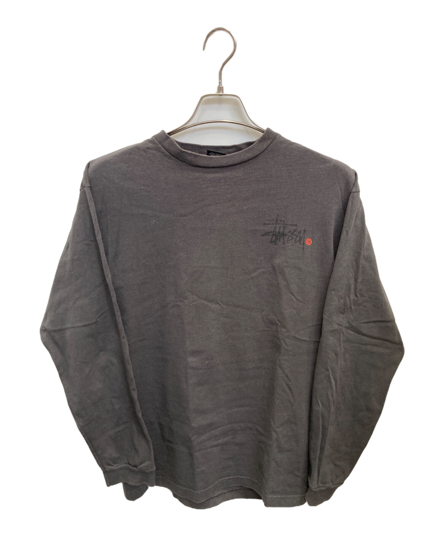 Stussy XL グレー 長袖カットソー　ヴィンテージ 中古・古着通販】stussy (ステューシー) 両面ロゴカットソー グレー