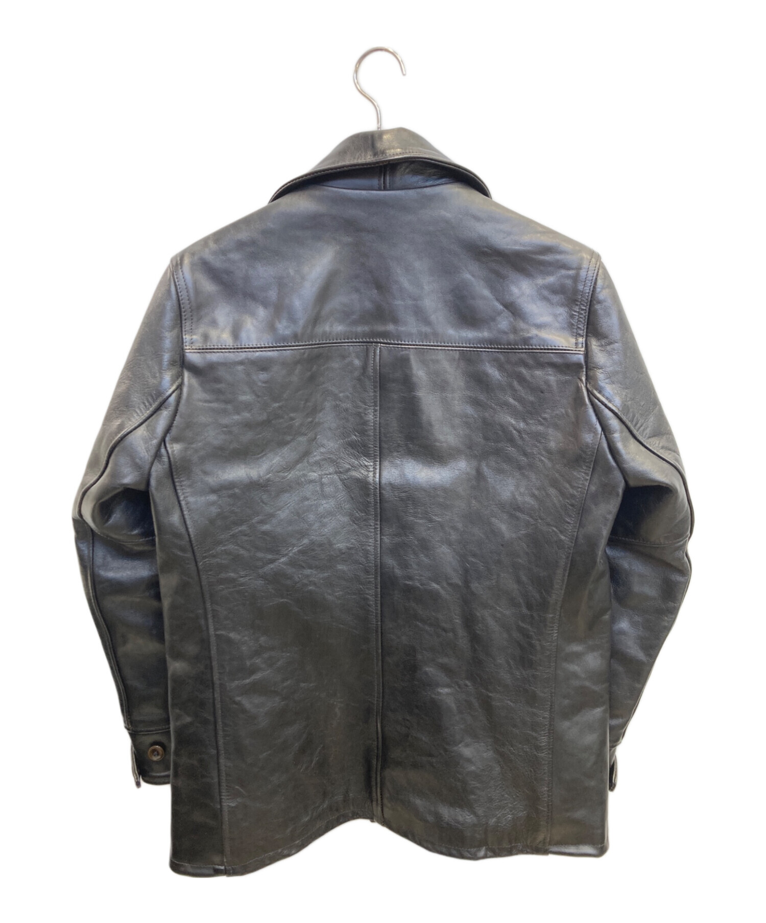 中古・古着通販】SCHOTT BROS. (ショット) レザーカーコート ブラック