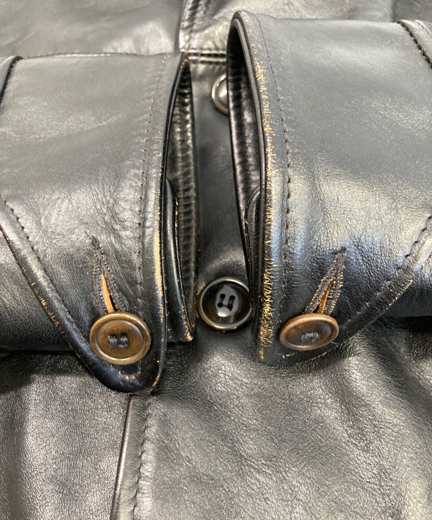 中古・古着通販】SCHOTT BROS. (ショット) レザーカーコート ブラック