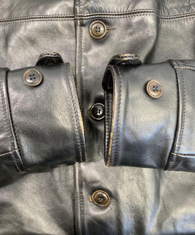 中古・古着通販】SCHOTT BROS. (ショット) レザーカーコート ブラック