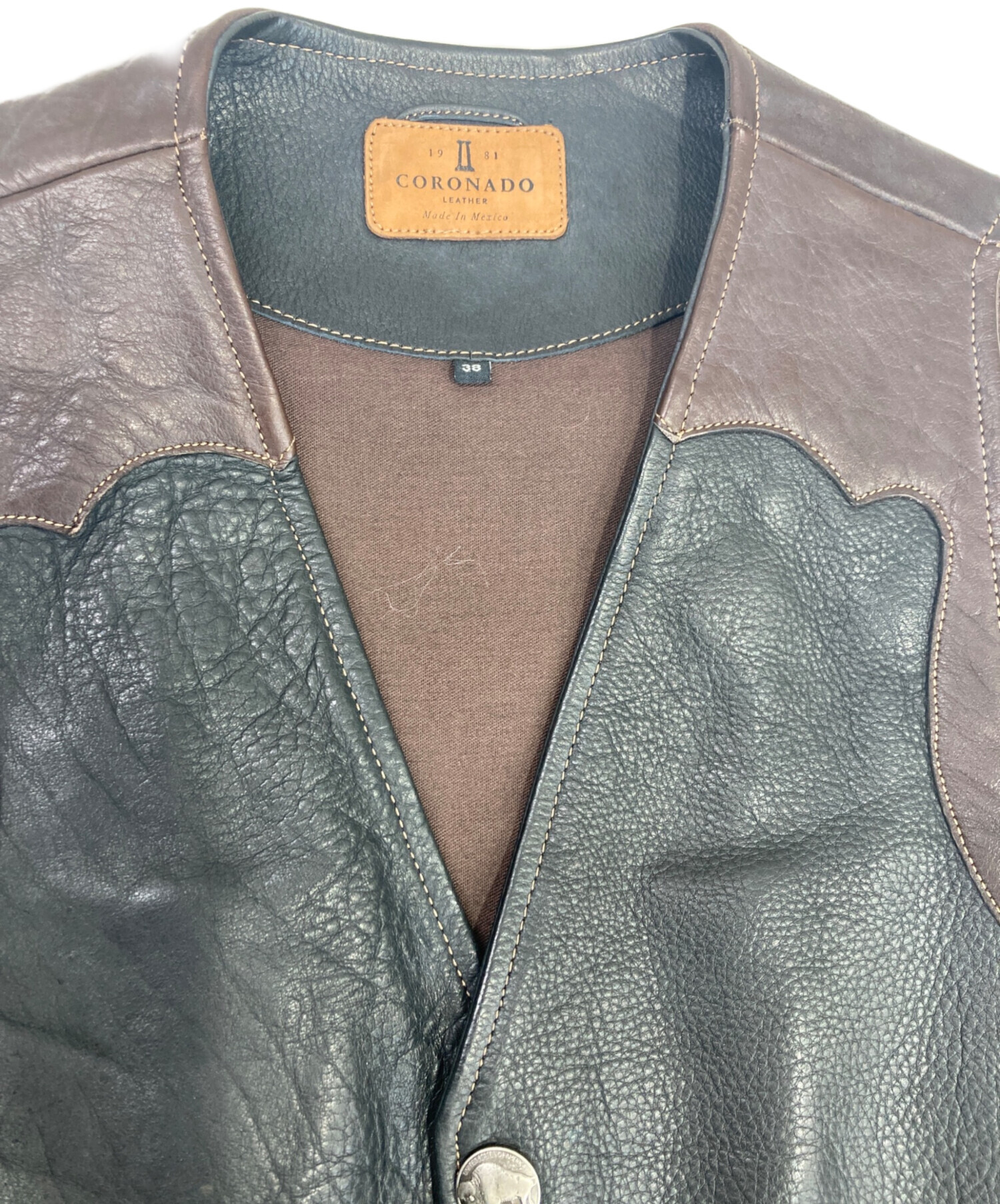 中古・古着通販】CORONADO (コロナド) レザーベスト ブラウン サイズ