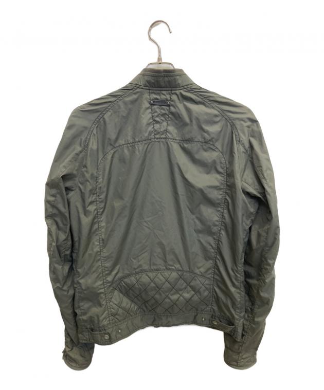 ディーゼル DIESELナイトライダースジャケット カーキ系 Sサイズ 中古・古着通販】DIESEL (ディーゼル) ナイロンライダースジャケット