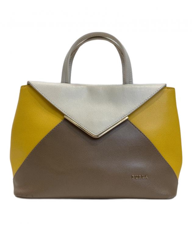 FURLA イエロー ハンドバッグ 中古・古着通販】FURLA (フルラ) ハンドバッグ イエロー｜ブランド