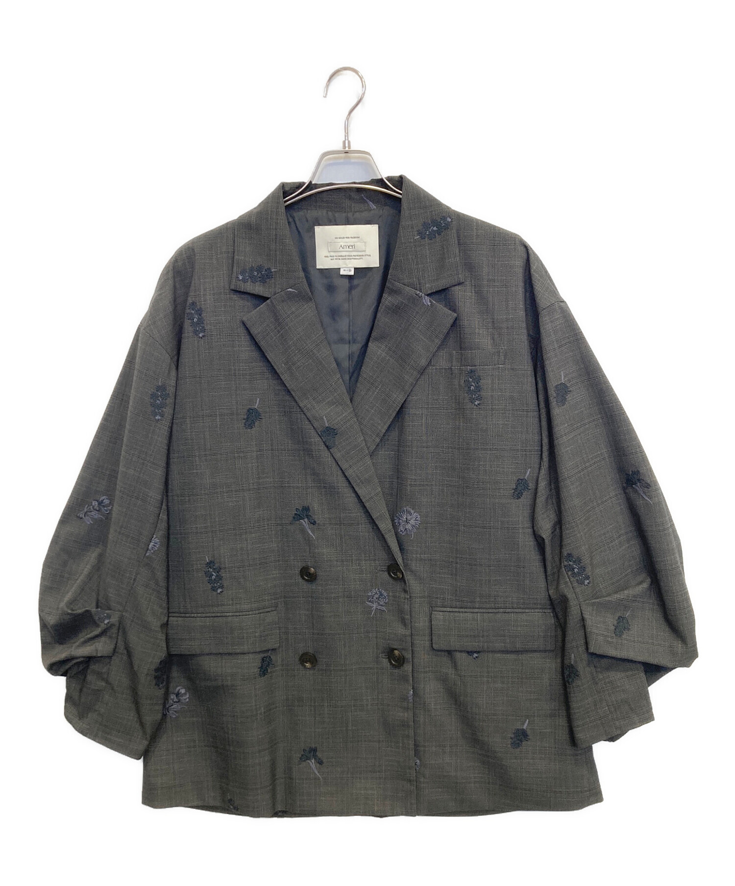 中古・古着通販】Ameri (アメリ) FLOWER PAPA JACKET グレー サイズ:M
