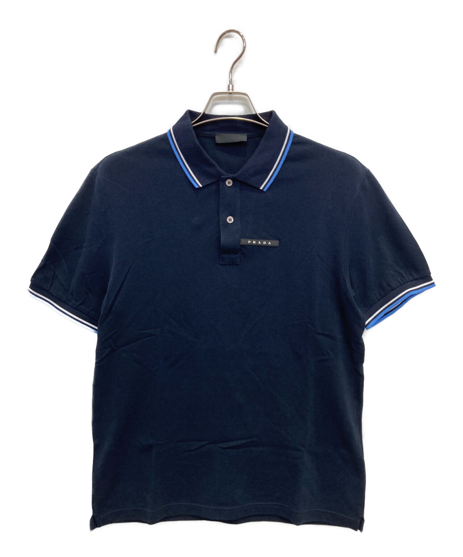 中古・古着通販】PRADA (プラダ) ポロシャツ ネイビー サイズ:XL