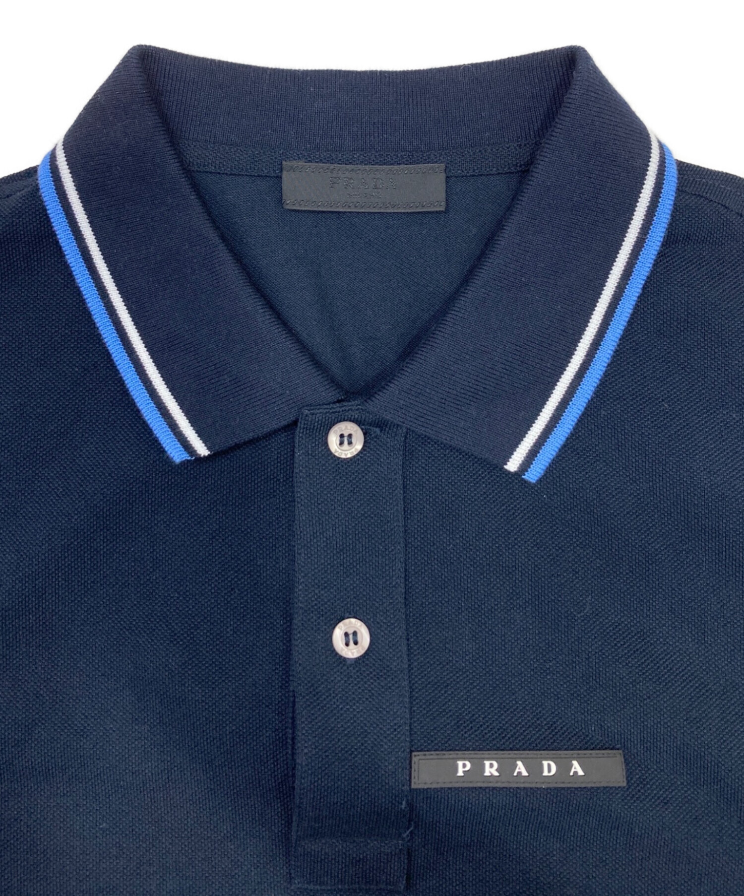中古・古着通販】PRADA (プラダ) ポロシャツ ネイビー サイズ:XL
