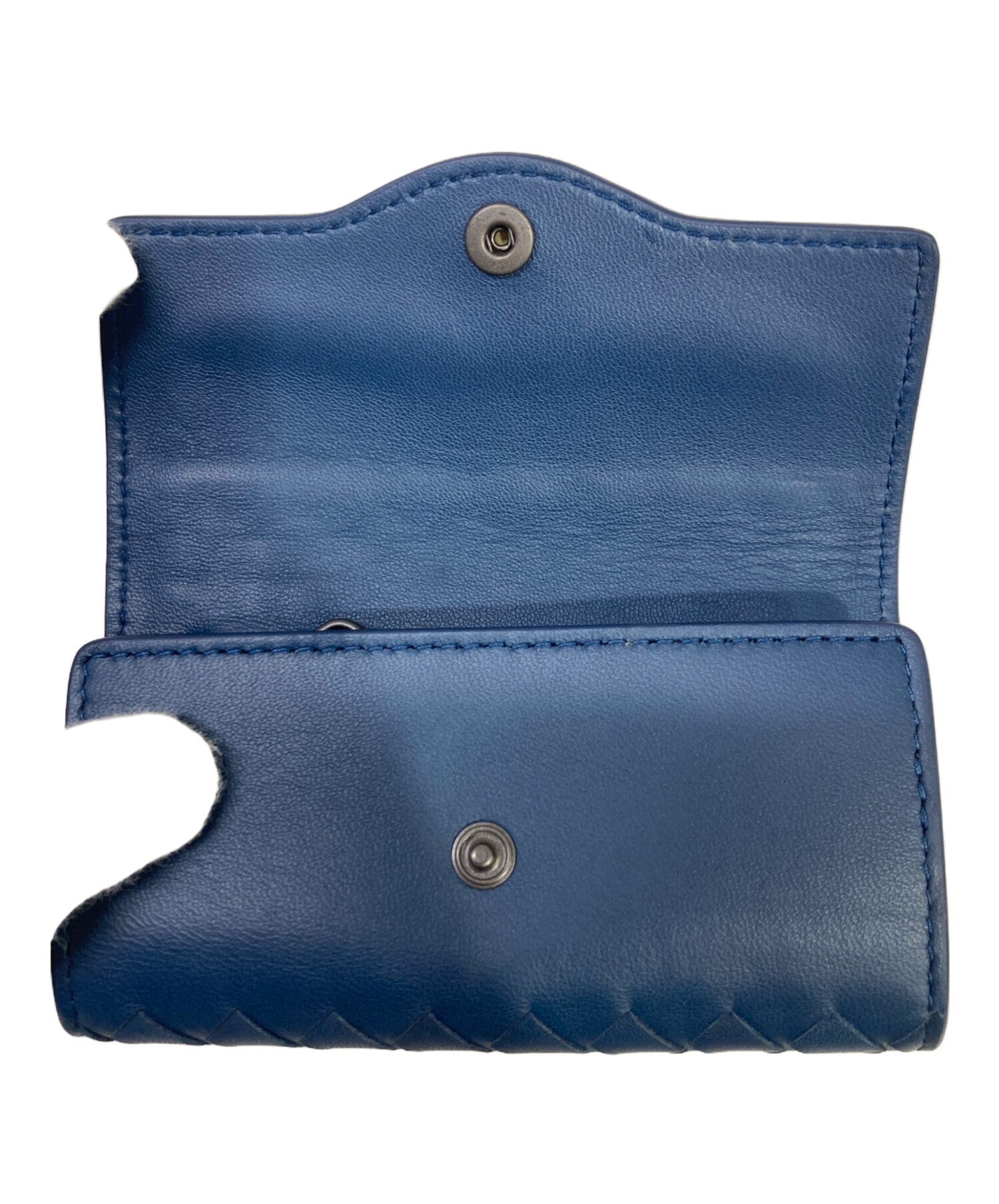 【専用】ボッテガ　小銭入れ　キーケース　ブルー　中古品 BOTTEGA VENETA - 【専用】ボッテガ 小銭入れ キーケース ブルー 中古