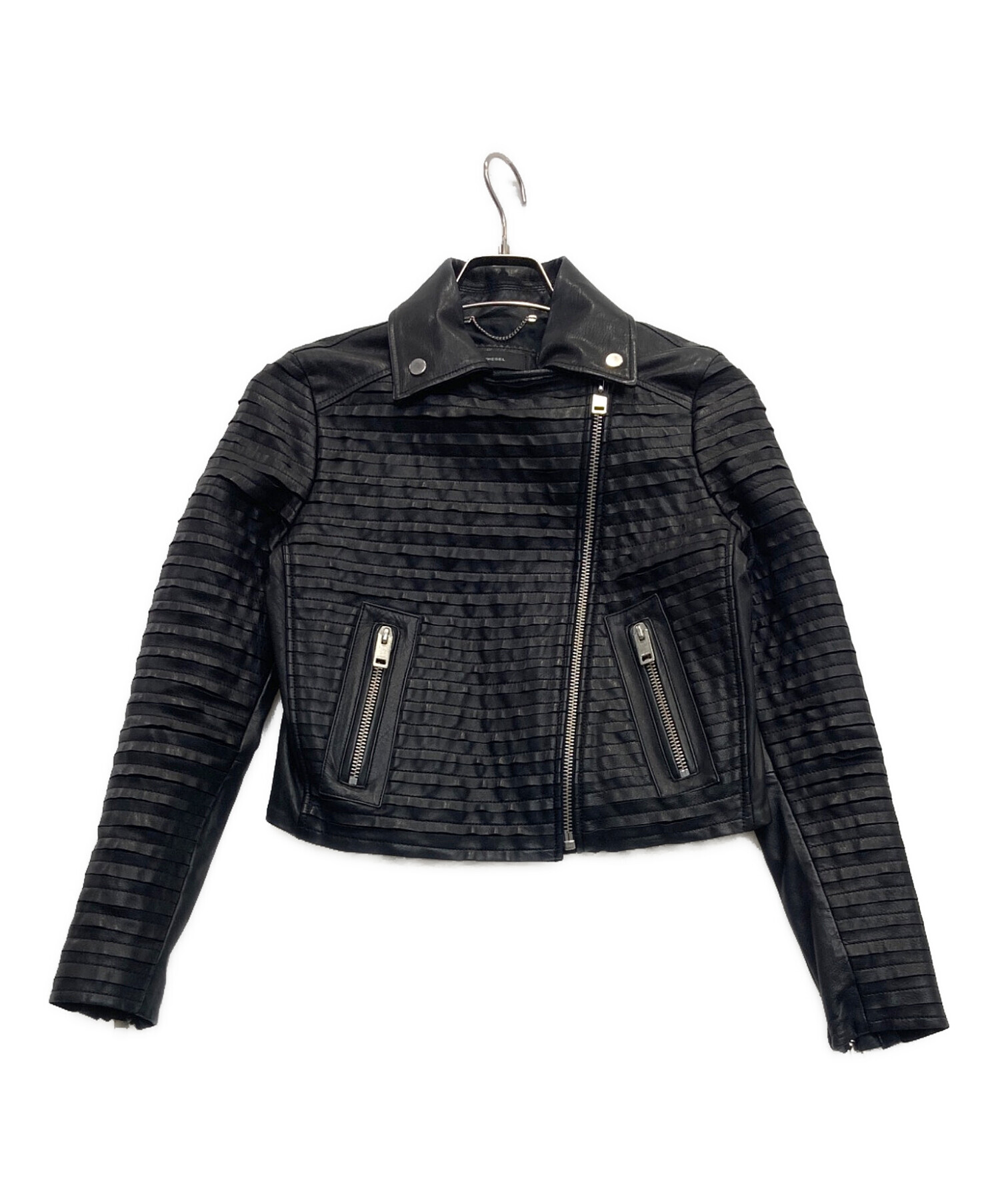 中古・古着通販】DIESEL (ディーゼル) レザージャケット ブラック