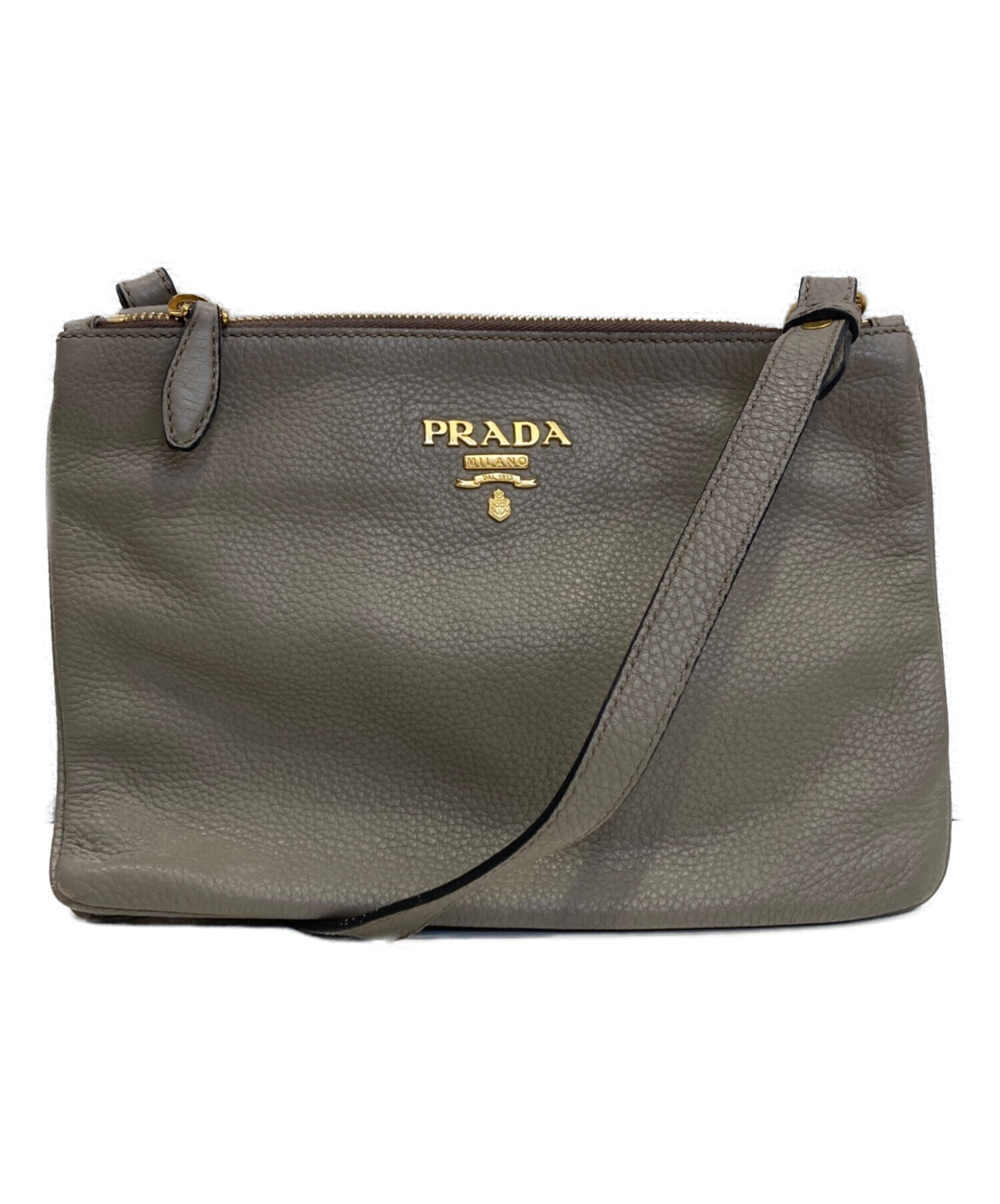 ショルダーバッグ　傷あり 中古・古着通販】PRADA (プラダ) ショルダーバッグ グレージュ