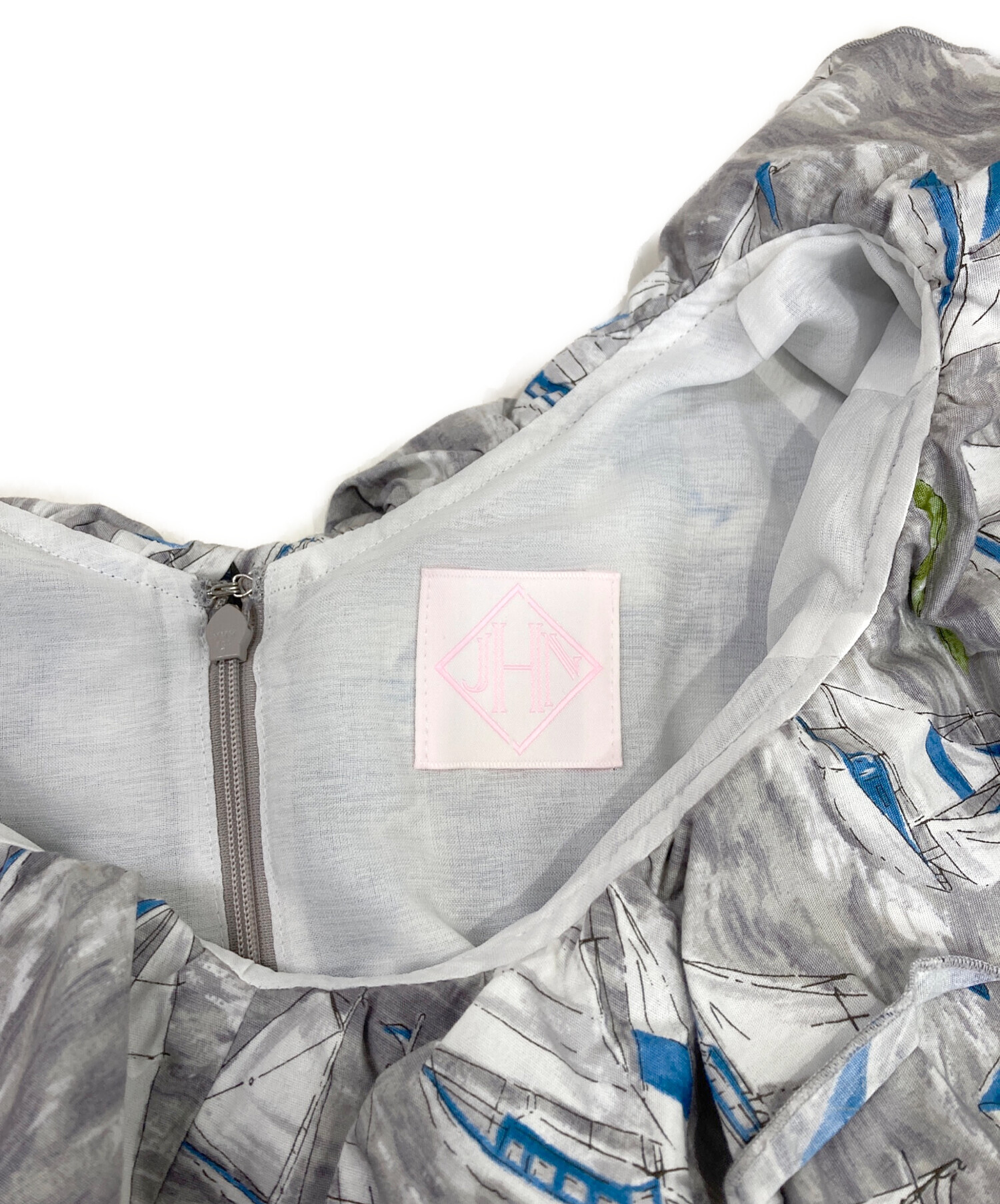 中古・古着通販】JNHearts (ジェイエヌハーツ) ヨット柄フリルブラウス