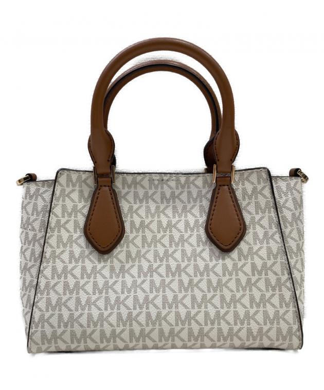 Michael Kors ハンドバッグ ベージュ/ホワイト 中古・古着通販】MICHAEL KORS (マイケルコース) 2WAYショルダーバッグ
