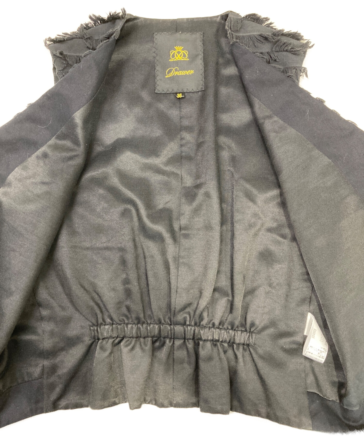 中古・古着通販】Drawer (ドゥロワー) ベスト ブラック サイズ:36 