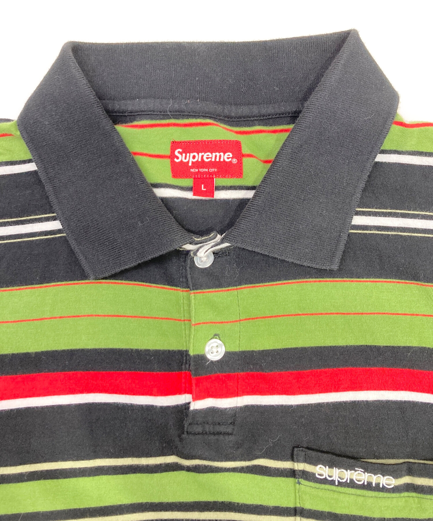中古・古着通販】Supreme (シュプリーム) Multi Stripe Polo グリーン