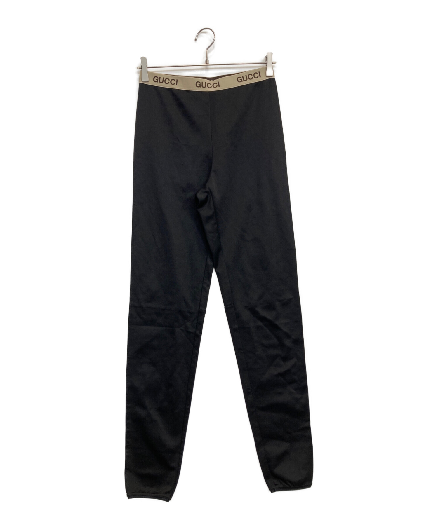 ［GUCCI］レギンスパンツ(美品) 中古・古着通販】GUCCI (グッチ) ウエストロゴレギンスパンツ ブラック