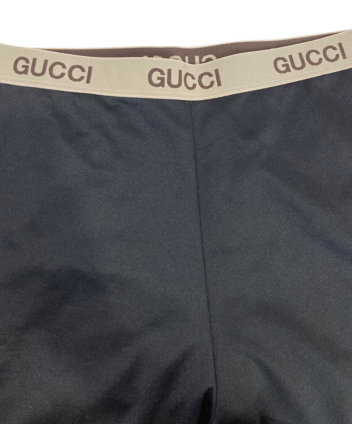中古・古着通販】GUCCI (グッチ) ウエストロゴレギンスパンツ ブラック