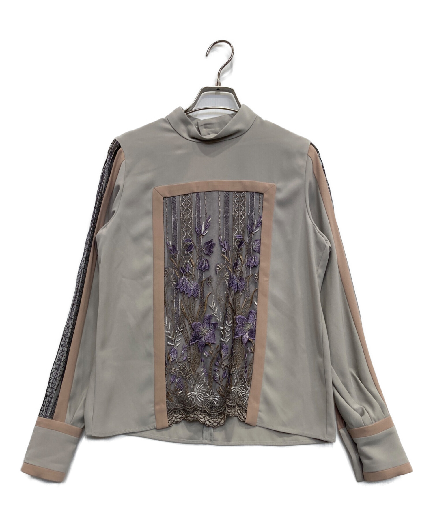 美品✨MURRAL FLAMED FLOWER BLOUSE ブラウス 中古・古着通販】MURRAL (ミューラル) Framed flower blouse ベージュ