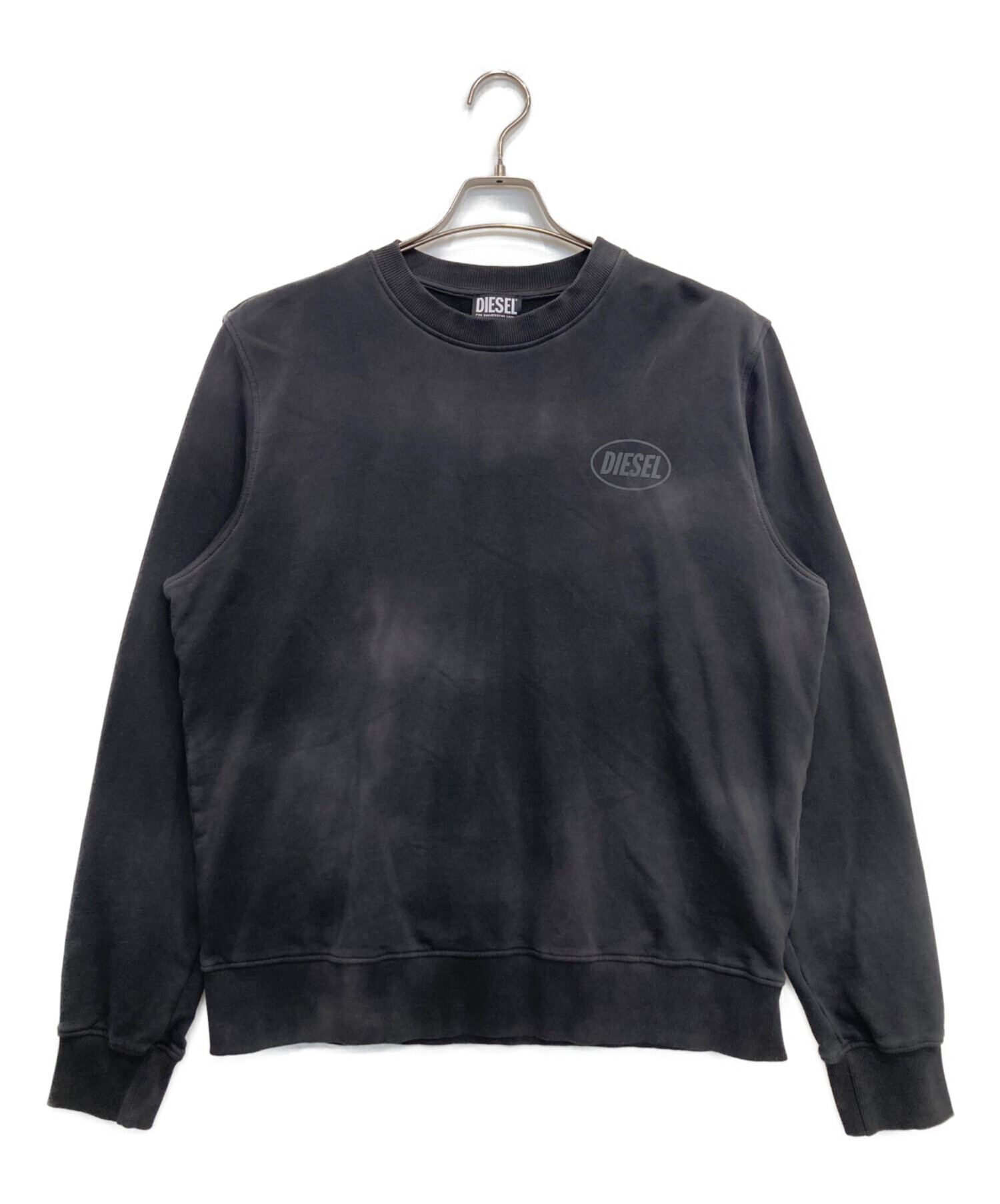 DIESEL ブラック クルーネック トレーナー 中古・古着通販】DIESEL (ディーゼル) クルーネックスウェット