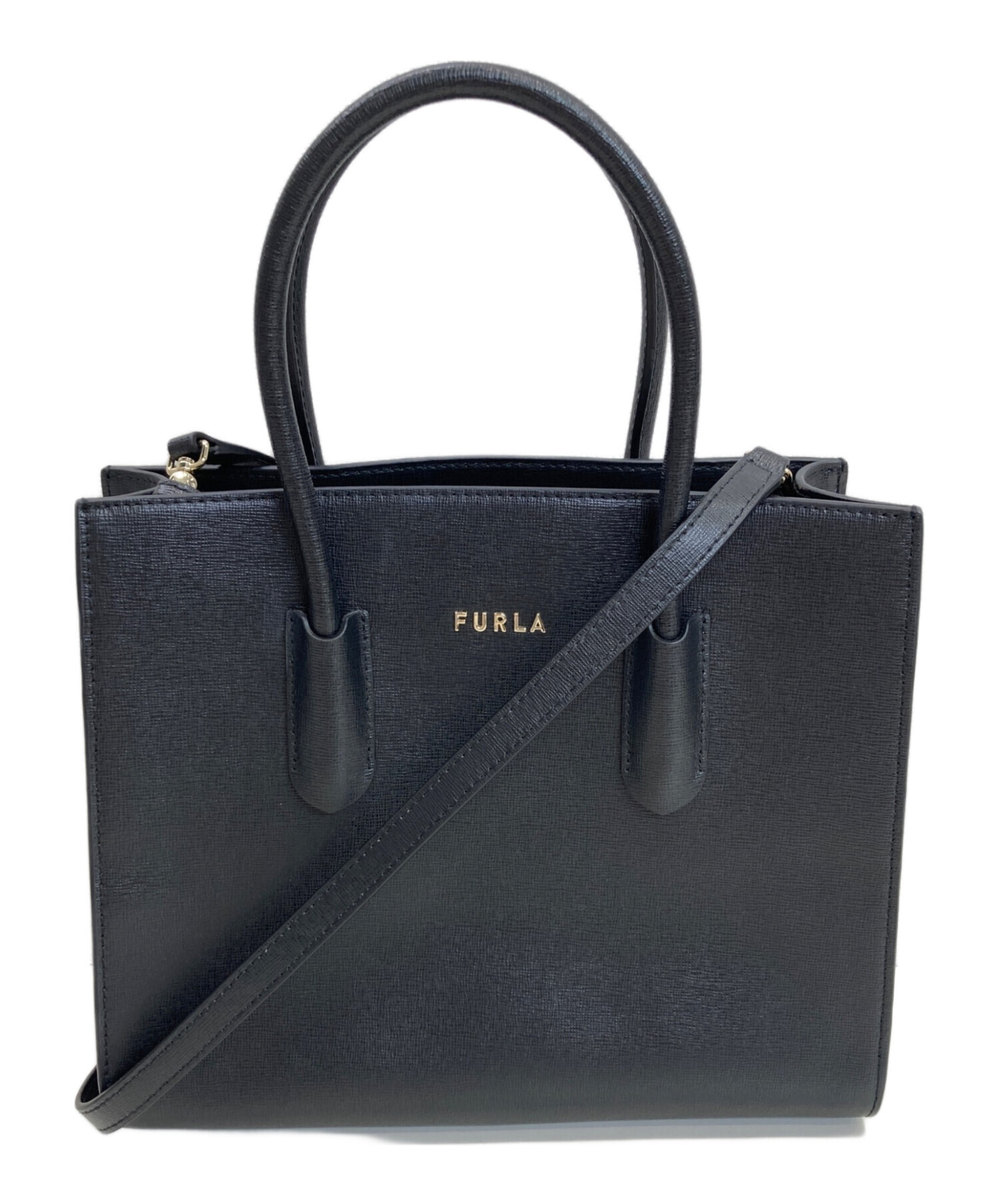 FURLA ハンドバッグ 2way 未使用 美品　タグ有り 中古・古着通販】FURLA (フルラ) 2WAYバッグ ブラック｜ブランド・古着