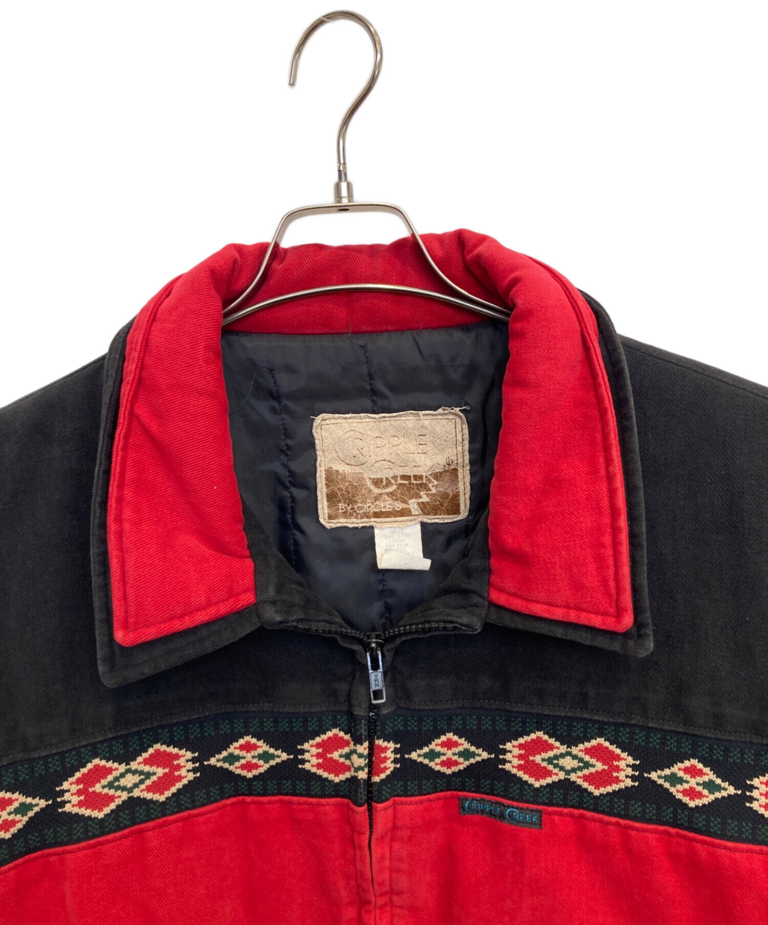 90s CRIPPLE CREEK ネイティブ ボンバージャケットスウェードxl 中古・古着通販】CRIPPLE CREEK (クリップルクリーク) ネイティブ柄
