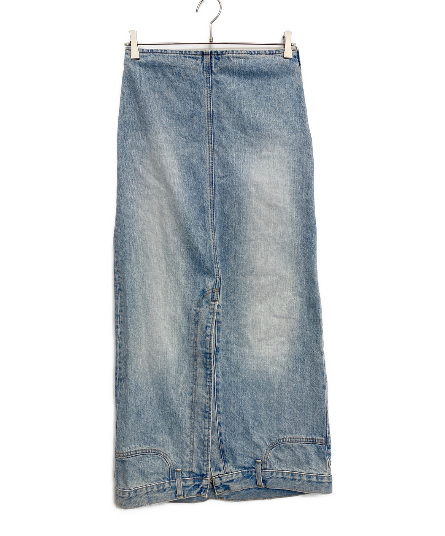 中古・古着通販】MEYAME (メヤメ) DENIME UPSIDE-DOWN SKIRT ブルー