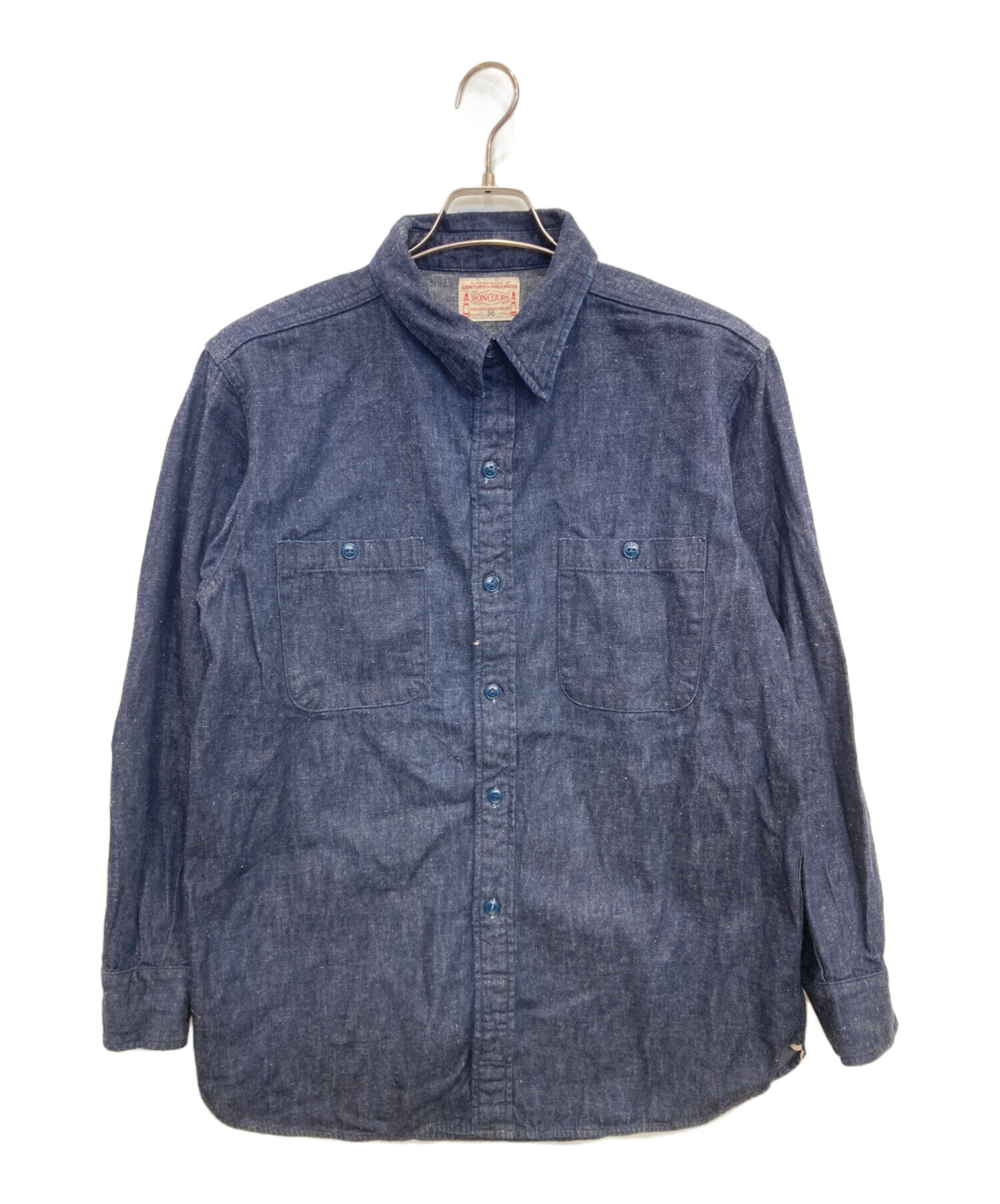 ボンクラ BONCOURA デニム ボタンダウン シャツ 38 中古・古着通販】BONCOURA (ボンクラ) デニムシャツ ネイビー サイズ