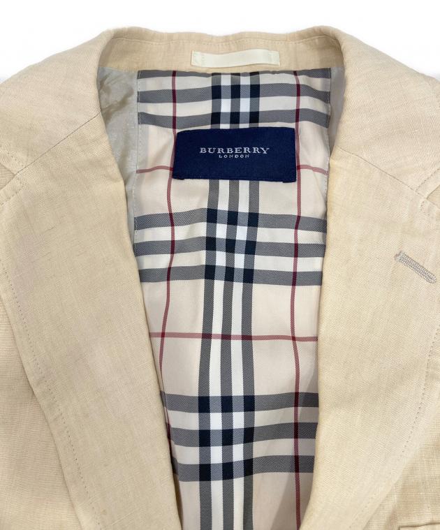 バーバリーロンドン テーラードジャケット ラムレザー　ベージュ　サイズ44 中古・古着通販】BURBERRY LONDON (バーバリーロンドン) リネン