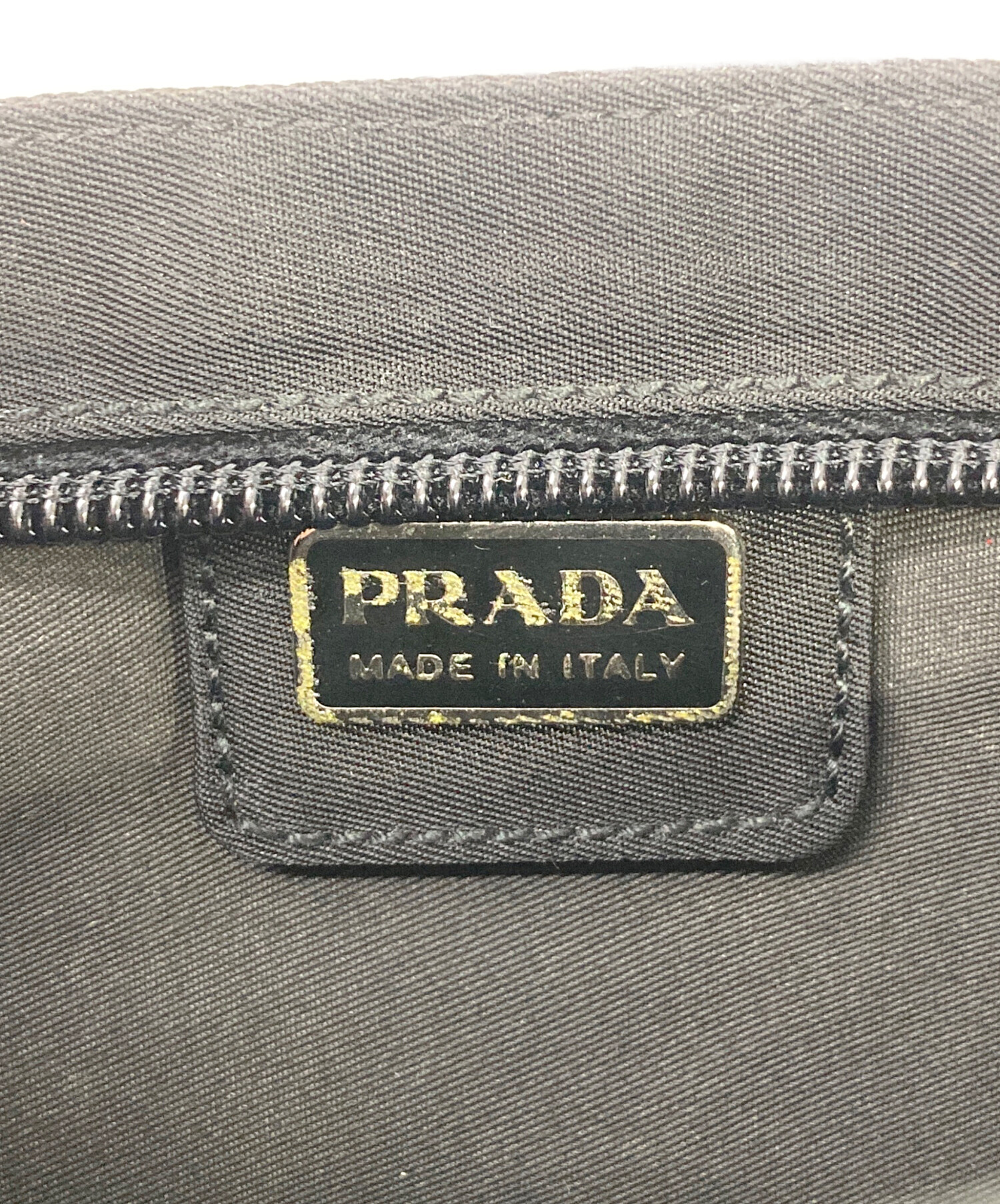 中古・古着通販】PRADA (プラダ) 三角ロゴポーチ ブラック｜ブランド