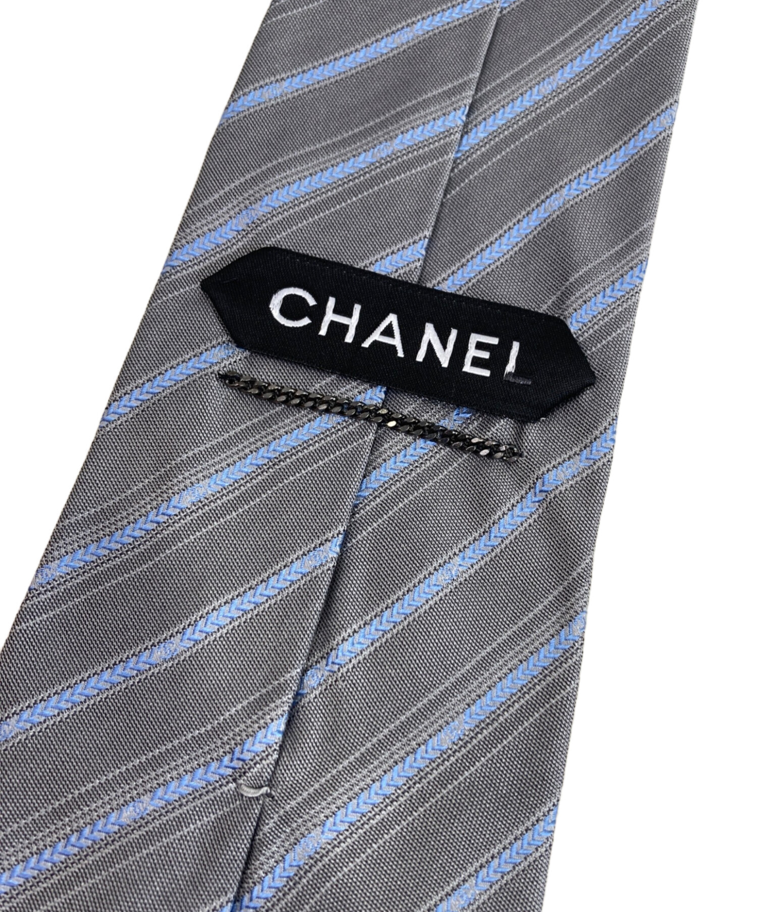 中古・古着通販】CHANEL (シャネル) ロゴ刺繍ストライプネクタイ
