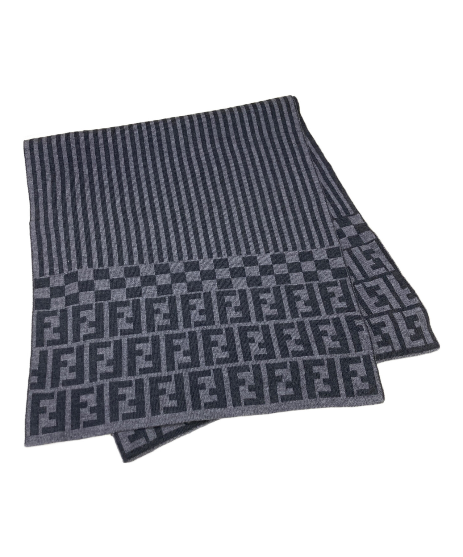 中古・古着通販】FENDI (フェンディ) マフラー グレー サイズ:42