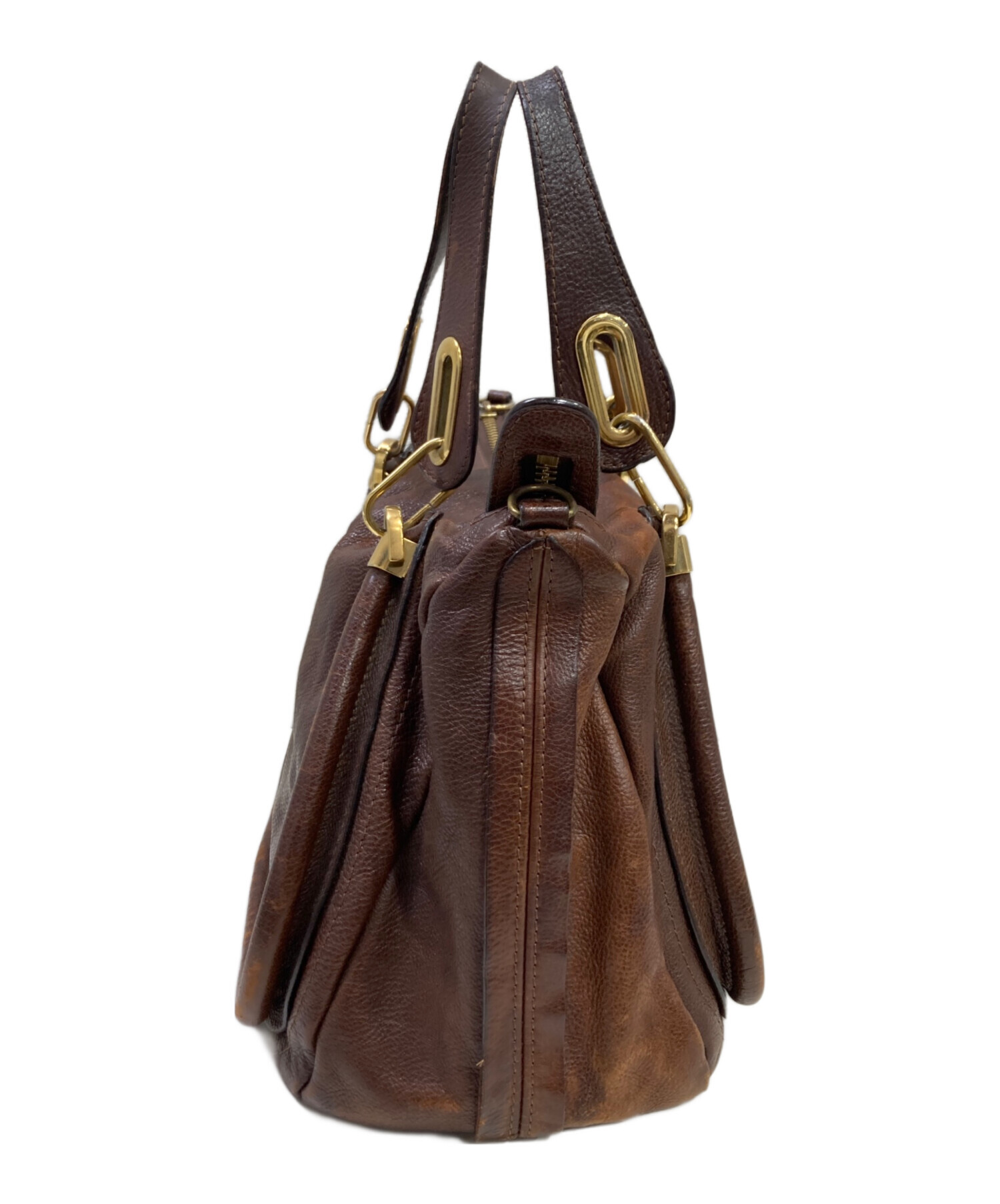 【美品】Chloé パラティ 2way ショルダーバッグ レザー ブラウン 中古・古着通販】Chloe (クロエ) パラティ2WAYバッグ ブラウン サイズ