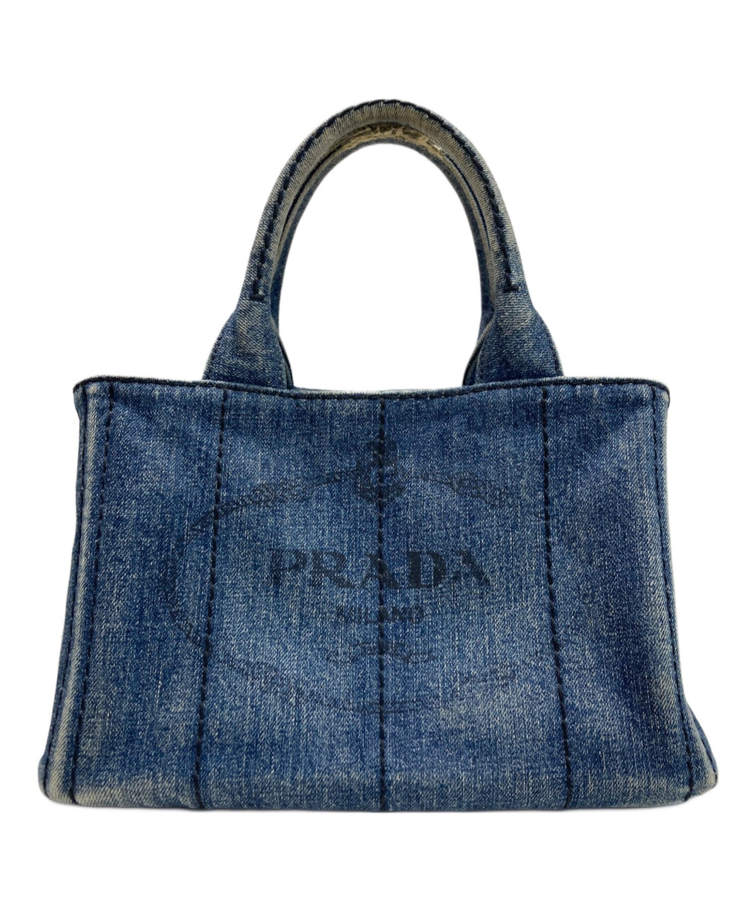 中古・古着通販】PRADA (プラダ) カナパデニムハンドバッグ インディゴ 