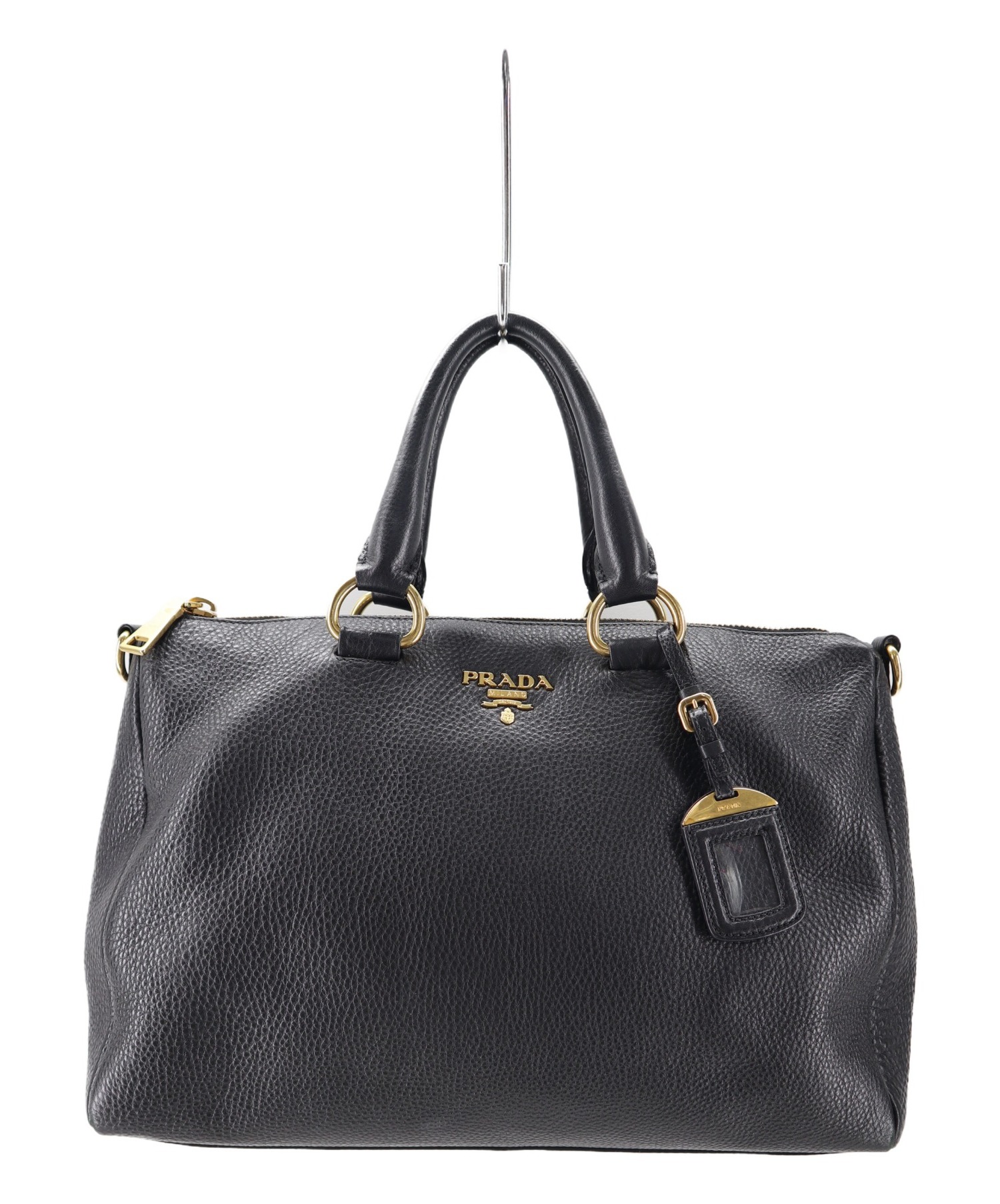 プラダ　レザー　2way バッグ 中古・古着通販】PRADA (プラダ) 2WAYレザーバッグ ブラック BN2794