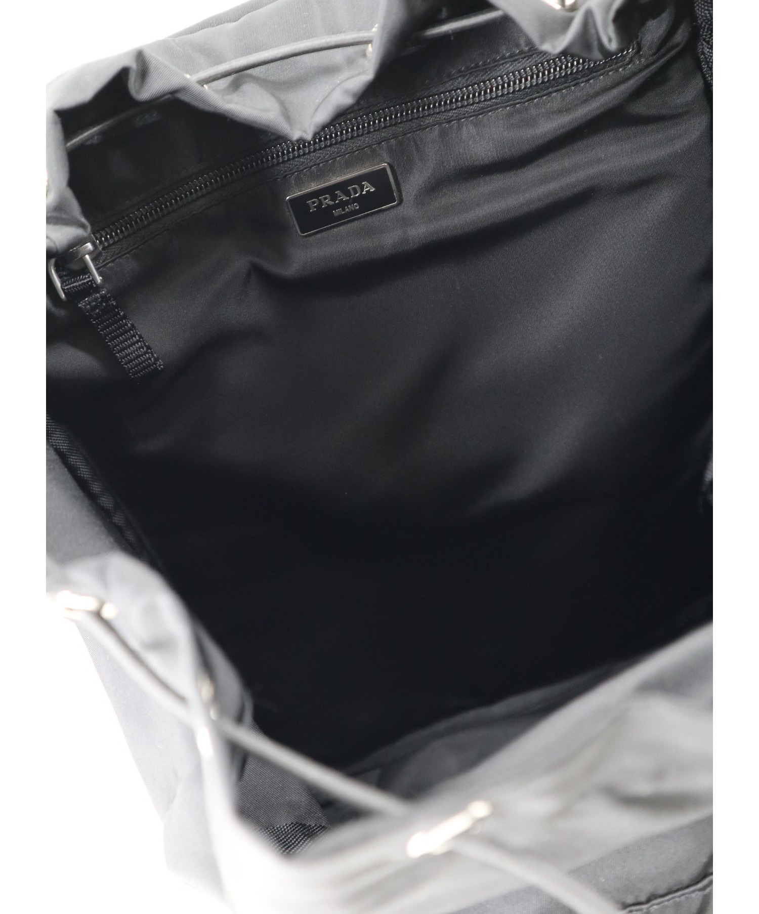 中古・古着通販】PRADA (プラダ) ナイロンフラップリュック ブラック