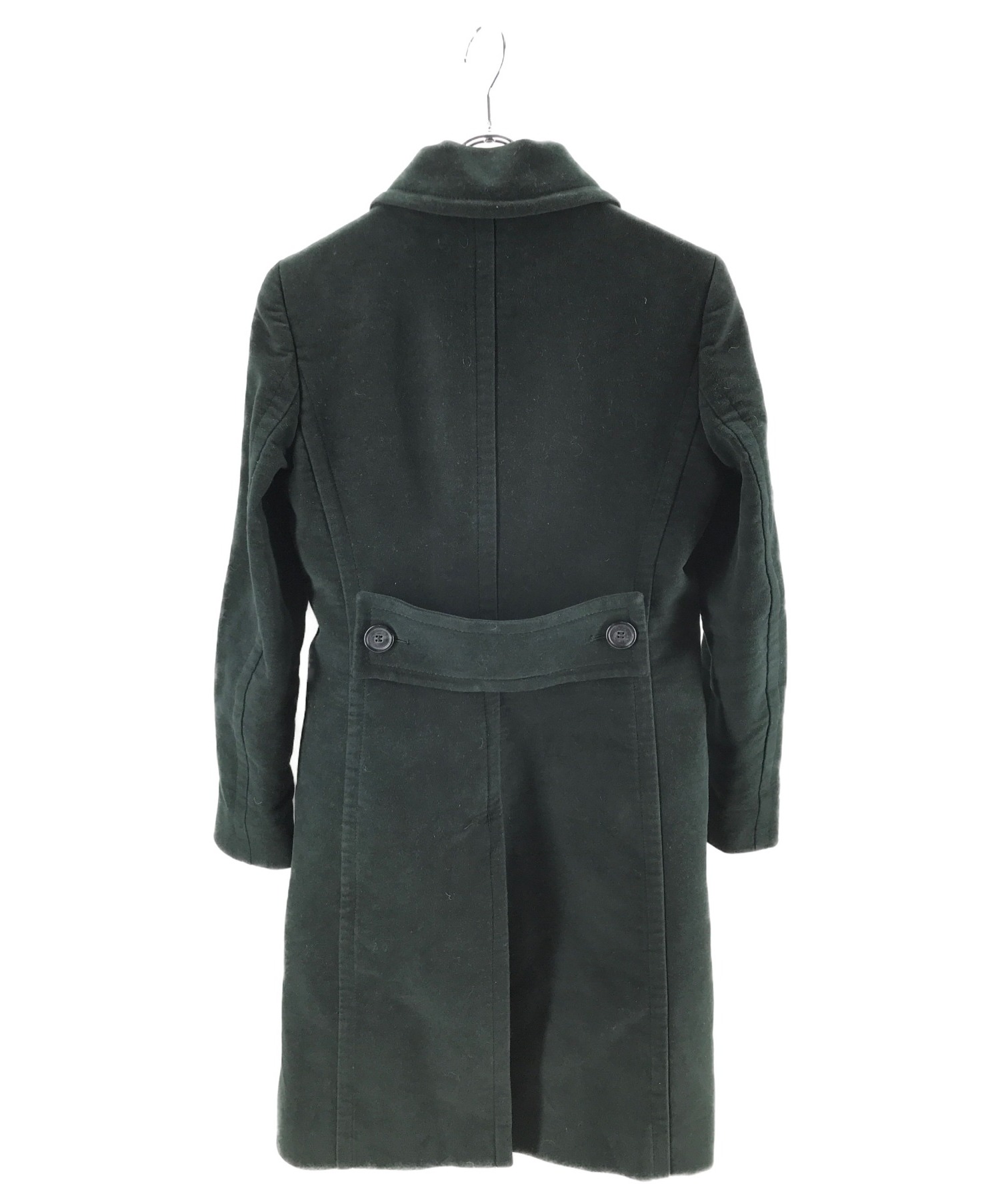 中古・古着通販】PRADA (プラダ) ベロアステンカラーコート グリーン