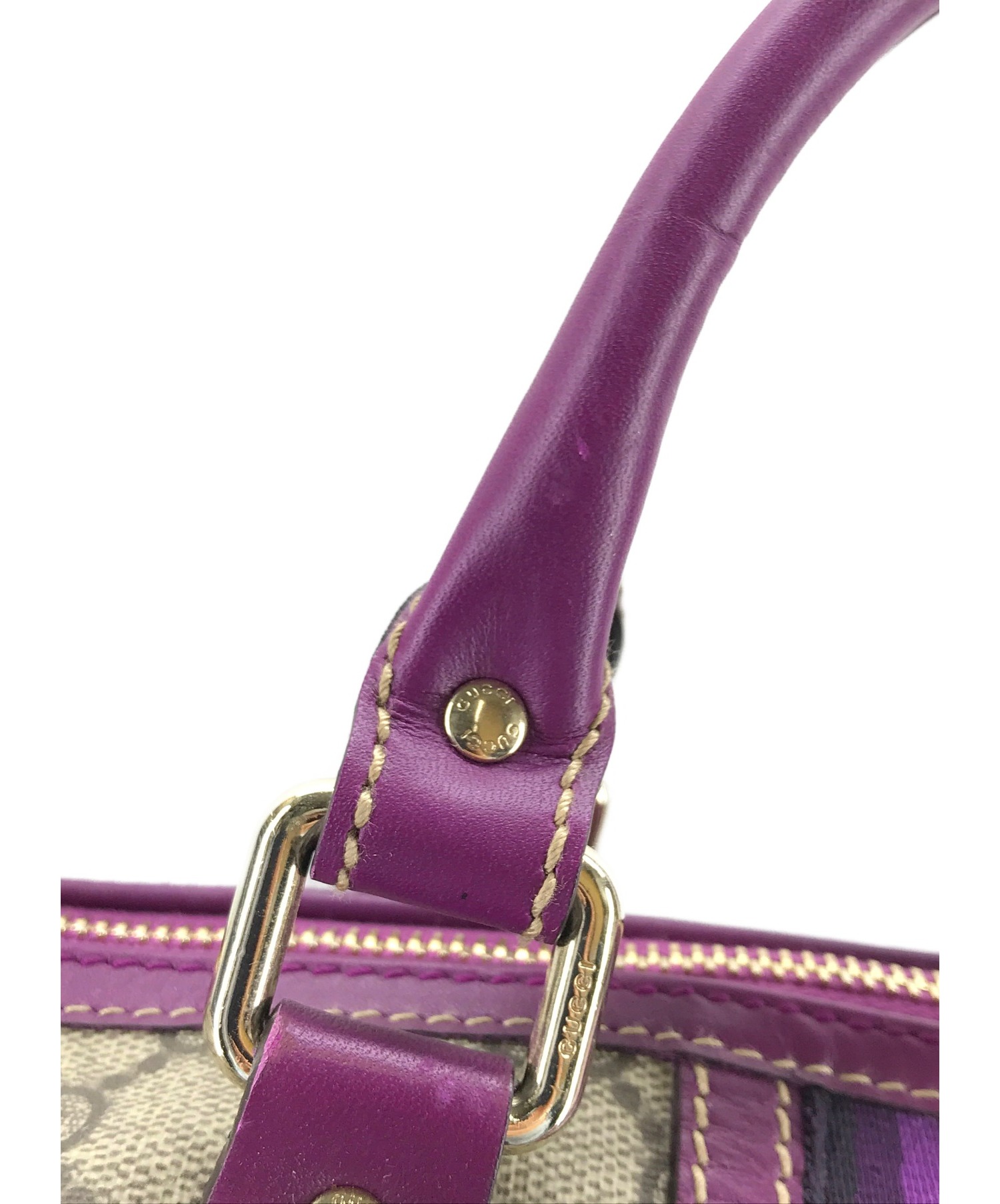 中古・古着通販】GUCCI (グッチ) ミニボストンバッグ パープル