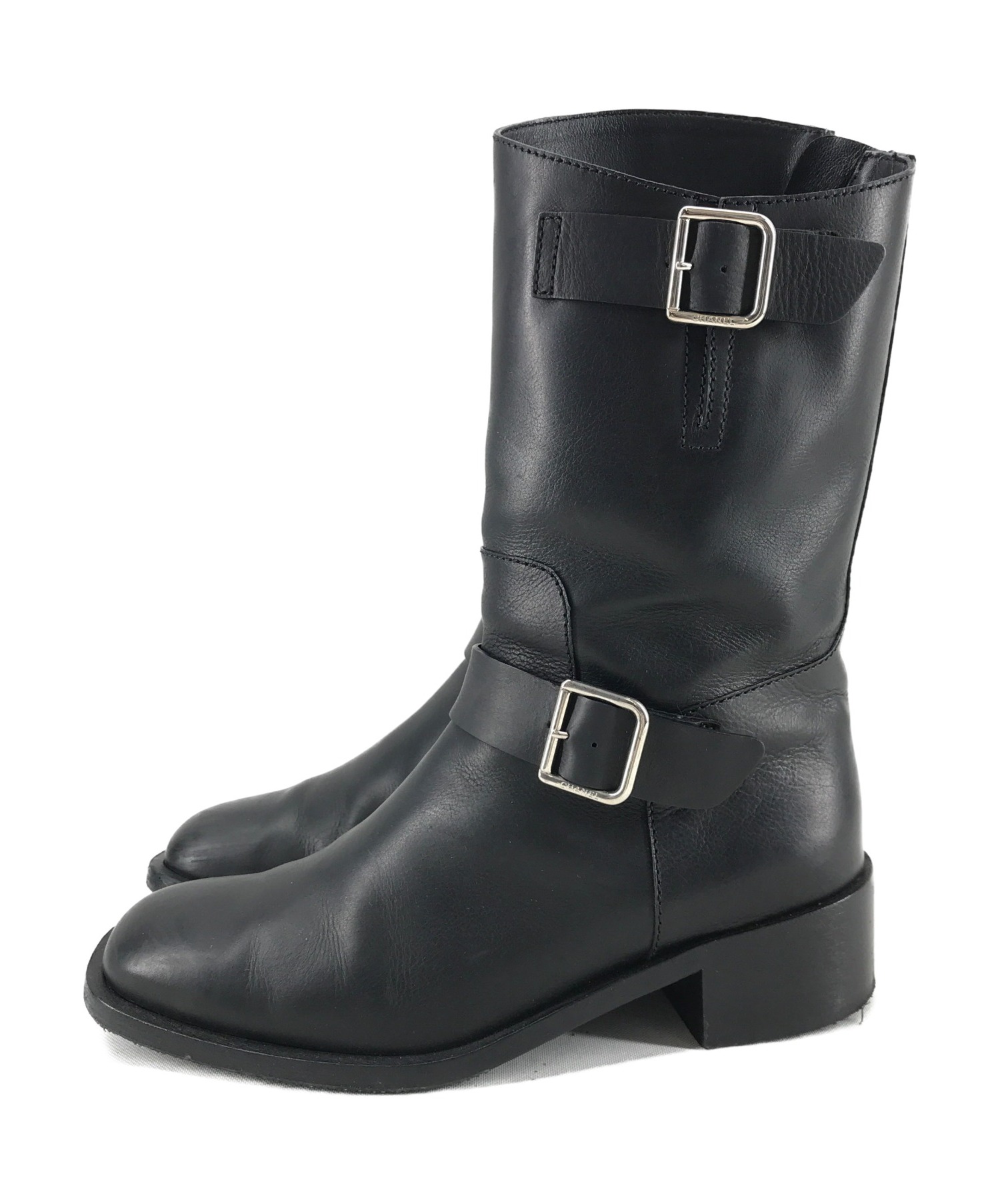 中古・古着通販】CHANEL (シャネル) エンジニアブーツ ブラック 中古・古着通販】CHANEL (シャネル) エンジニアブーツ ブラック