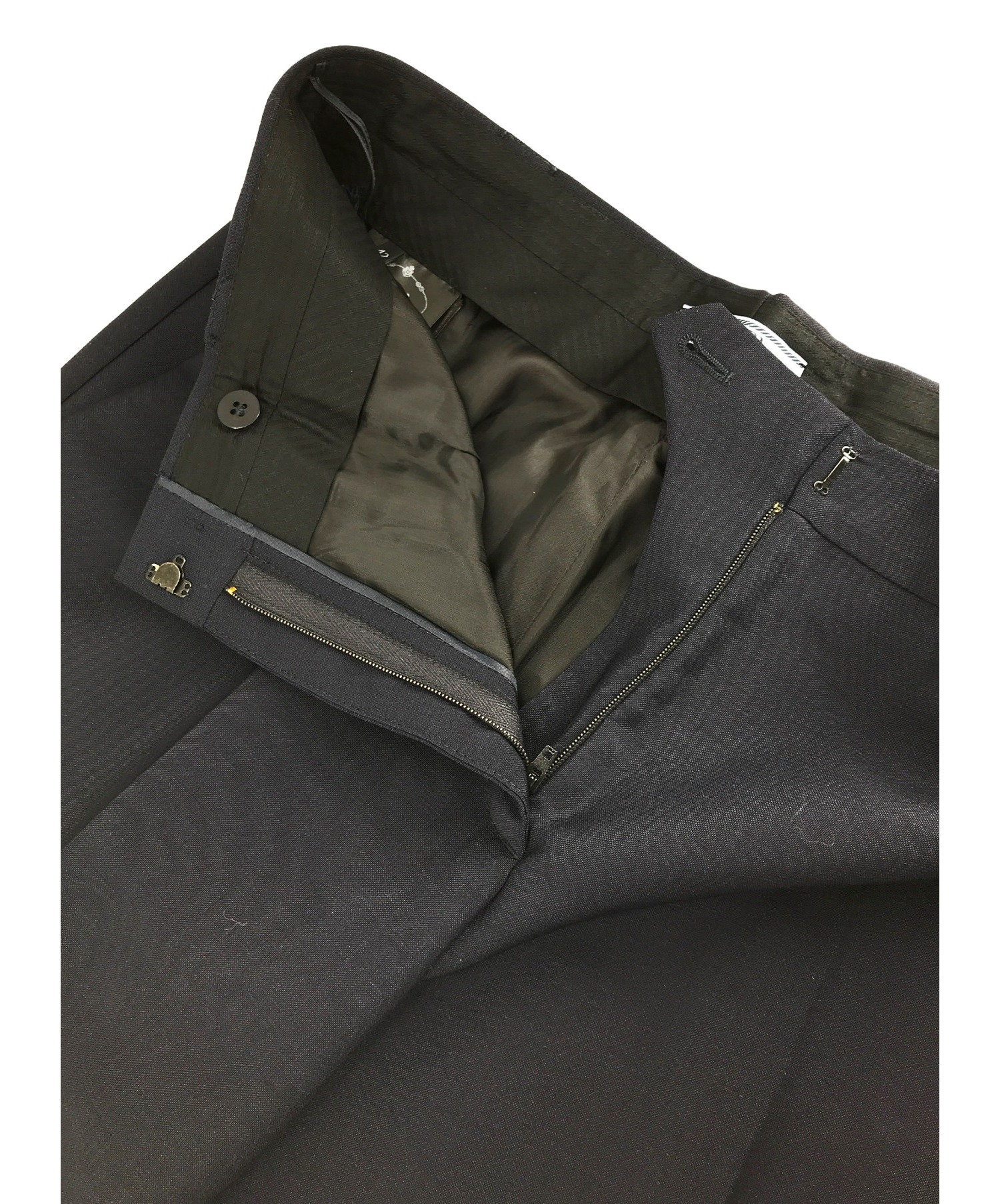 PRADA フレアスラックス　42 中古・古着通販】PRADA (プラダ) フレアスラックス ネイビー サイズ:42