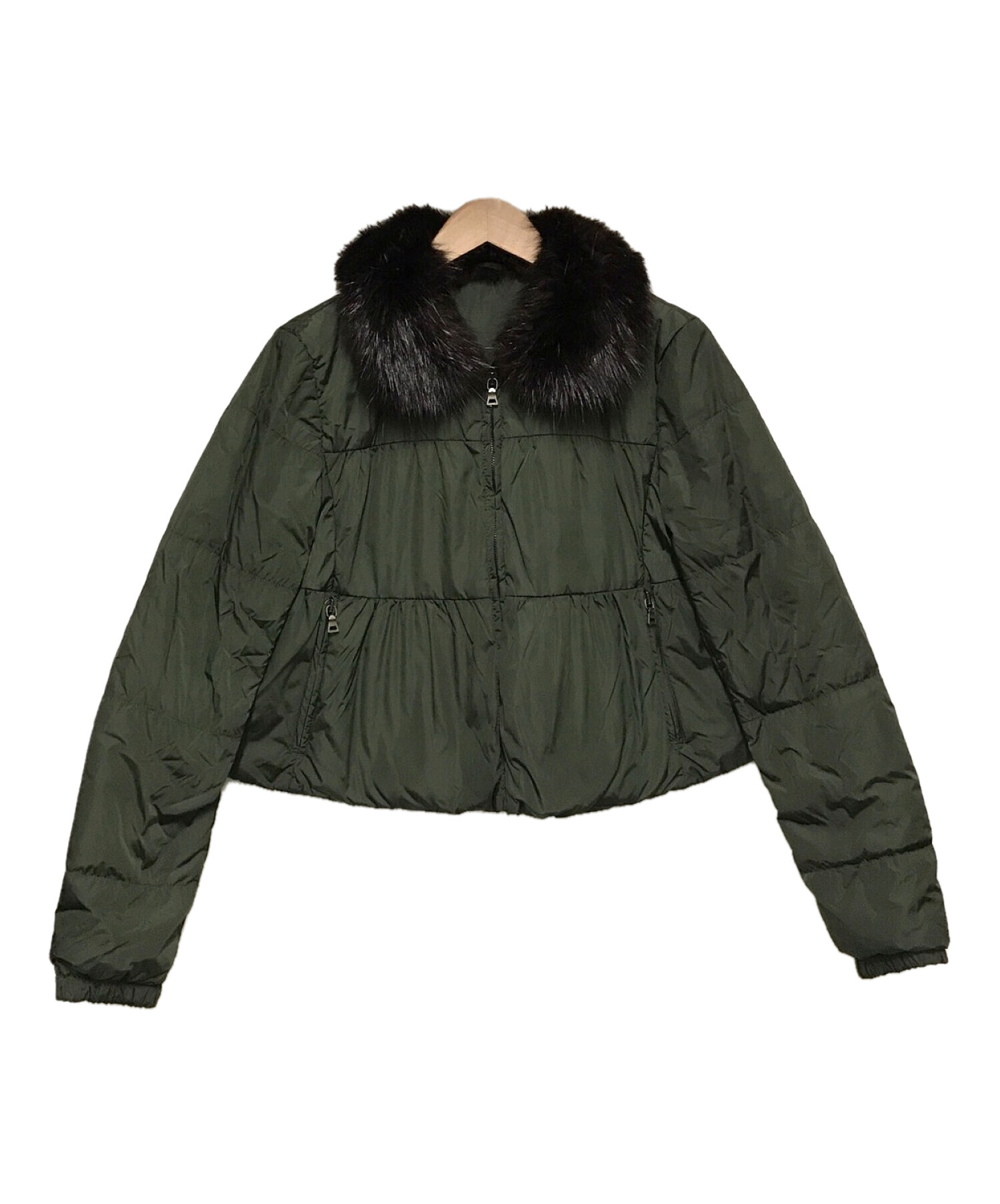 中古・古着通販】PRADA (プラダ) ショートダウンジャケット グリーン 