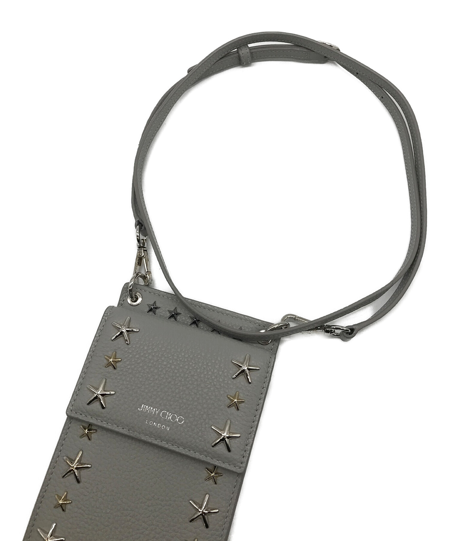 中古・古着通販】JIMMY CHOO (ジミーチュウ) PEGASI PHONE CASE グレー 
